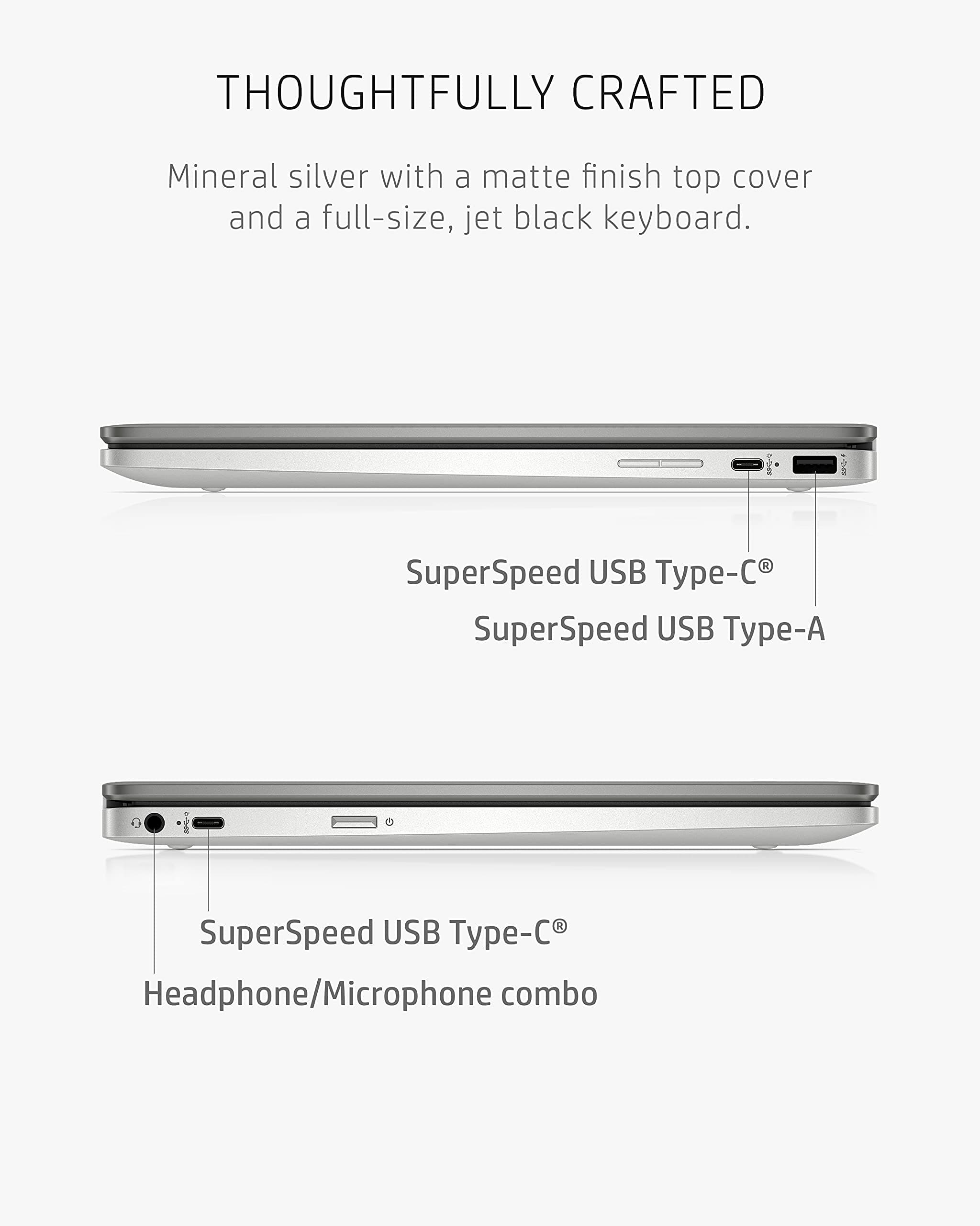 HP Chromebook x360 14a 2-in-1 Laptop, Intel Pentium Silver N5030, 4 GB RAM, 64 GB eMMC, 14” HD Micro-Edge Touchscreen, Chrome OS, 720p Webcam, Dual Speakers, Long Battery Life (14a-ca0023nr, 2021), view 5