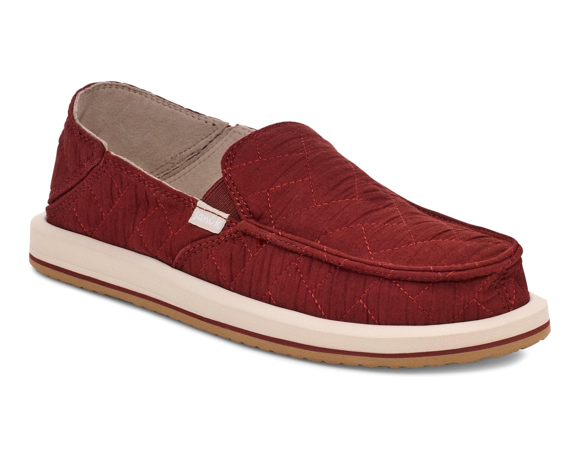 Sanuk Donna Quilted - Women Loafers, Fired Brick, 9