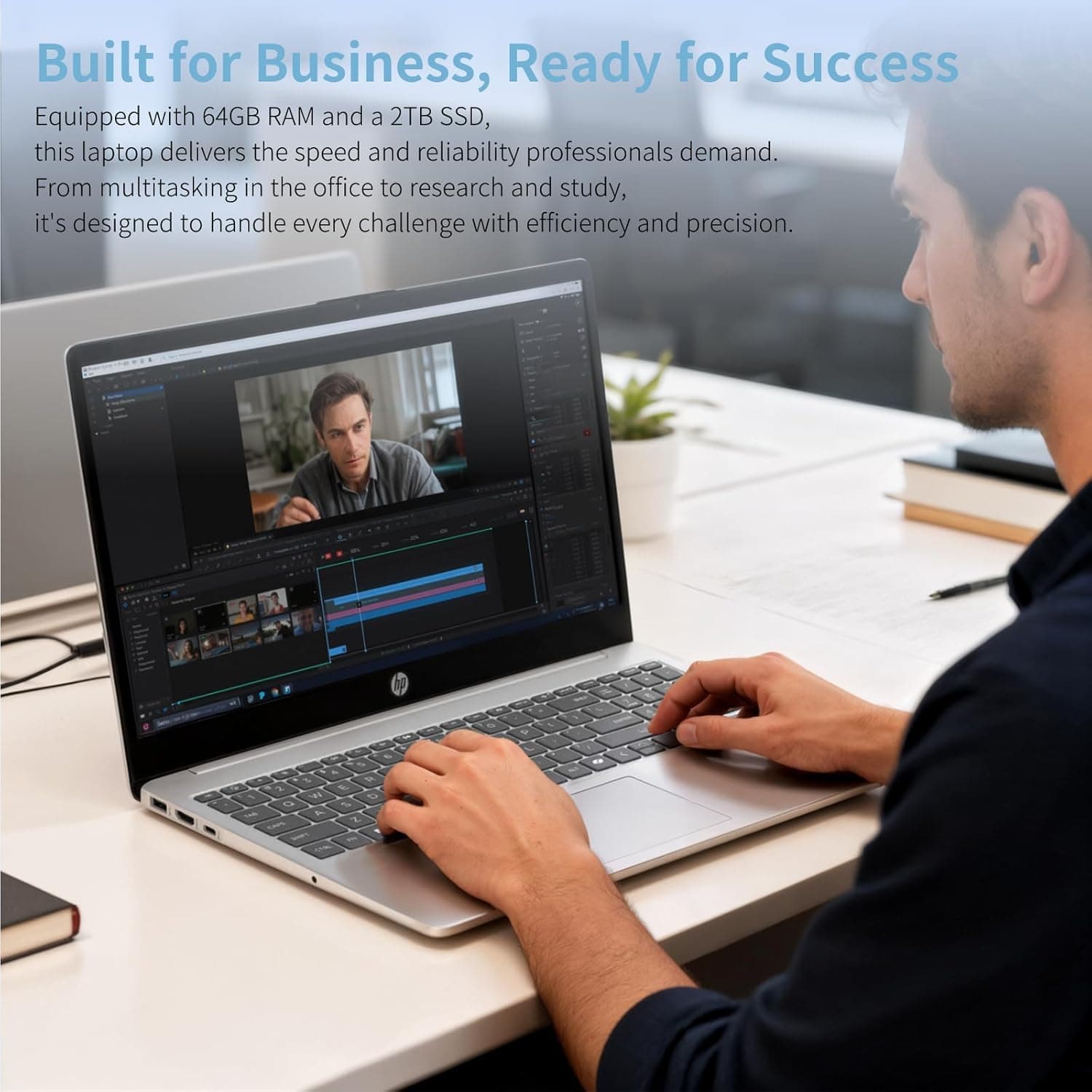 HP 15 Touchscreen Laptop Computer - 15.6" FHD IPS, Intel 10-Core i7 1355U CPU, 16GB RAM + 512GB SSD, Intel Iris Xe Graphics, Numeric Pad, WIFI6, Copilot AI PC, Win11 Pro, w/Accessoires, view 3