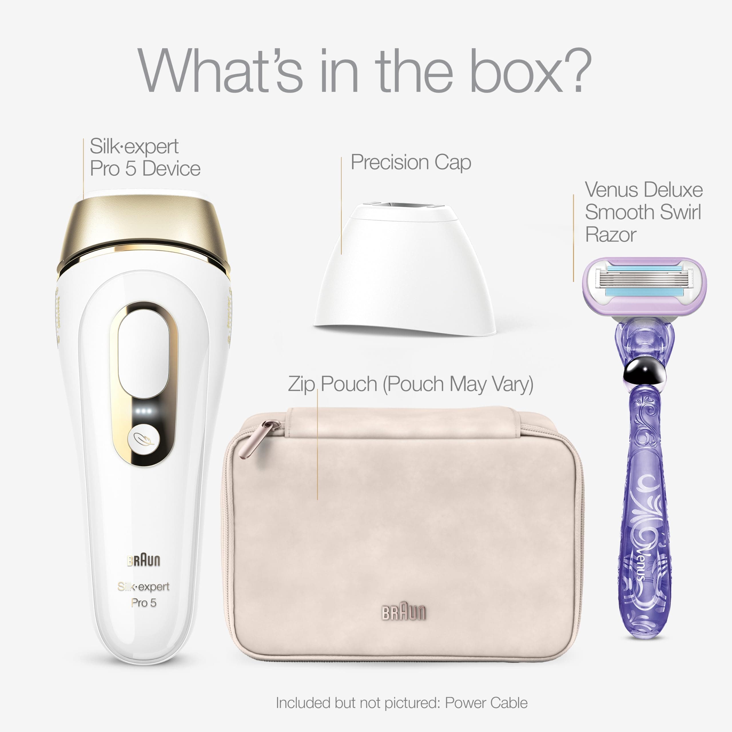 Braun IPL, Silk·Expert Pro 5, IPL Hair Removal for Women and Men, Permanent Laser Hair Reduction At-Home, 2 Heads, Pouch, IPL5137, view 11