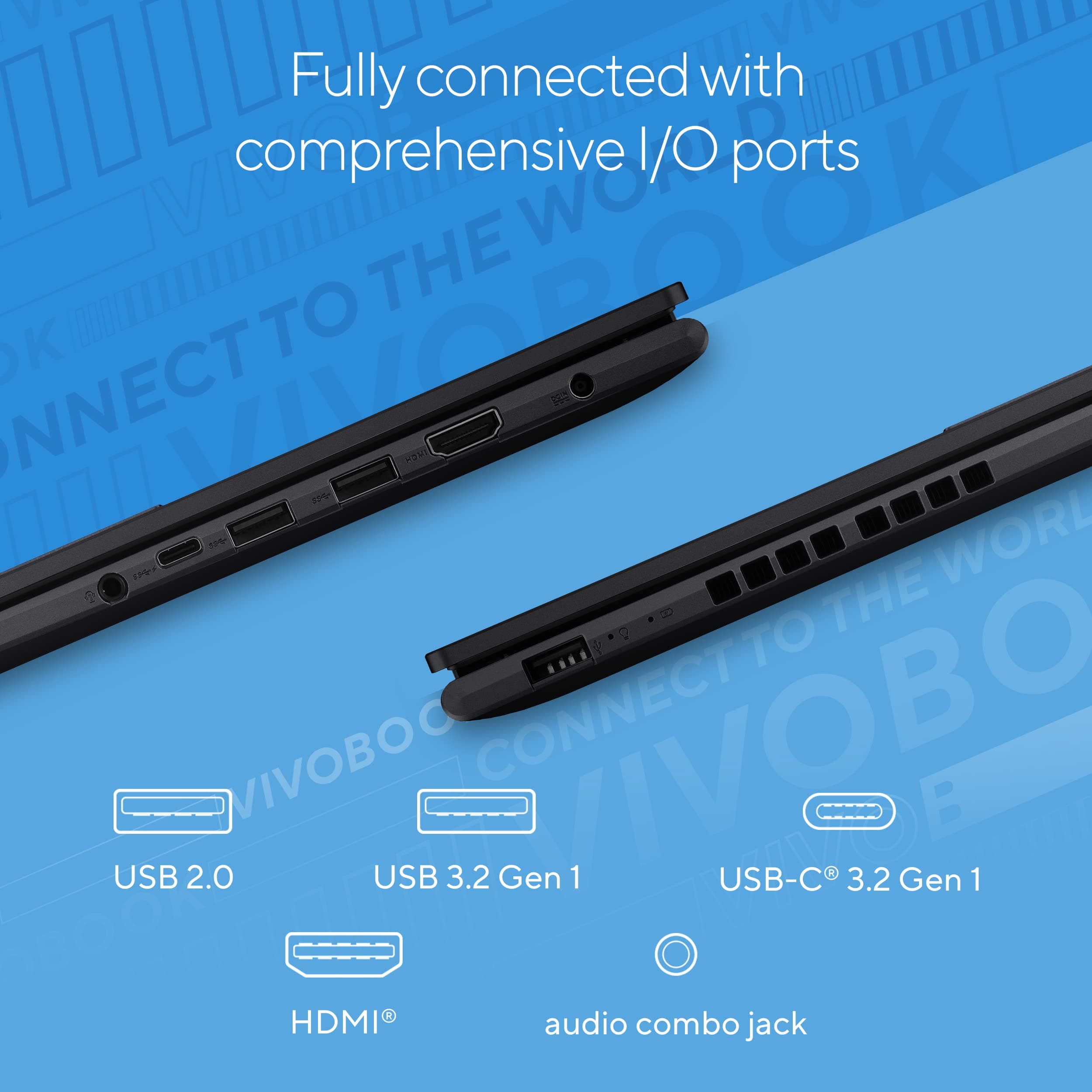 ASUS Vivobook 16 Laptop, 16” WUXGA (1920 x 1200) 16:10 Display, Intel Core i5-13500H CPU, Intel UHD Graphics, 8GB RAM, 512GB SSD, Windows 11 Home, Indie Black, F1605VA-DS52, view 6