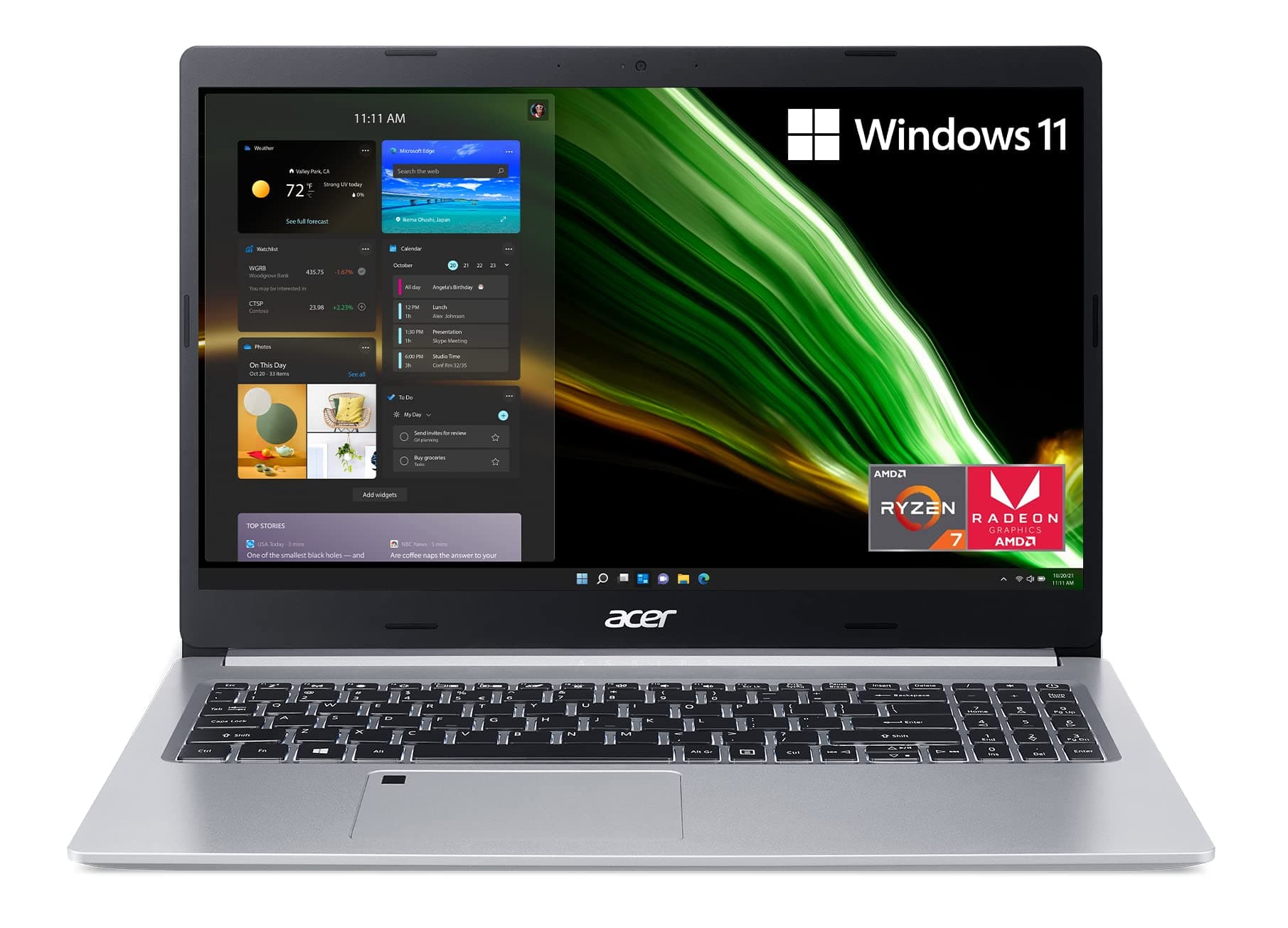 acer Aspire 5 A515-46-R3CZ Slim Laptop | 15.6" Full HD IPS | AMD Ryzen 7 3700U Quad-Core Mobile Processor | 8GB DDR4 | 256GB NVMe SSD | WiFi 6 | Backlit KB | Fingerprint Reader | Windows 11 Home