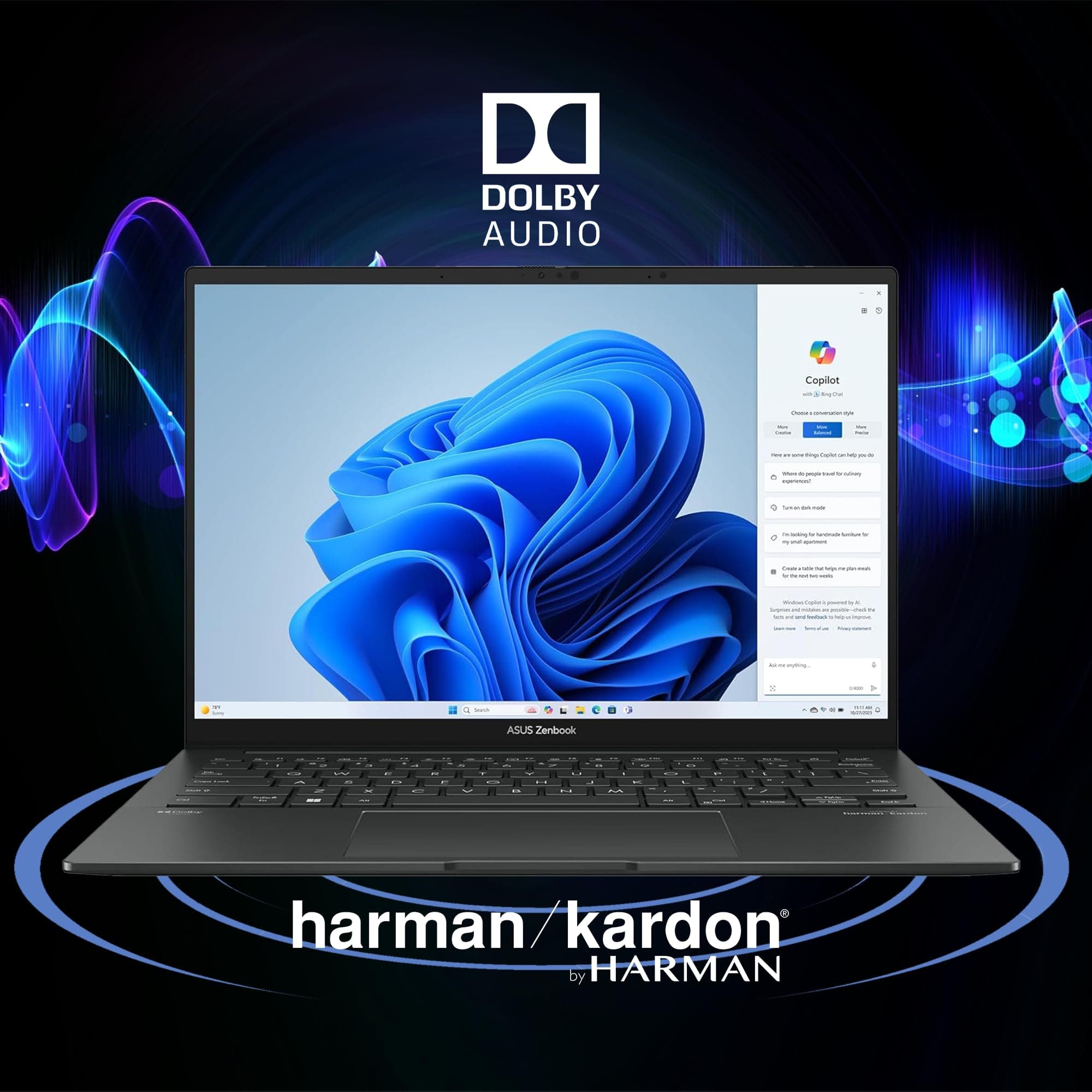 ASUS Zenbook 14 Laptop 14" WUXGA OLED Touch (500nits HDR, 100% DCI-P3) Intel 16-core Ultra 7 255H (>Ultra 9 185H) 16GB RAM 512GB SSD for Creator Business Professional Win11 ICP Hub, view 7