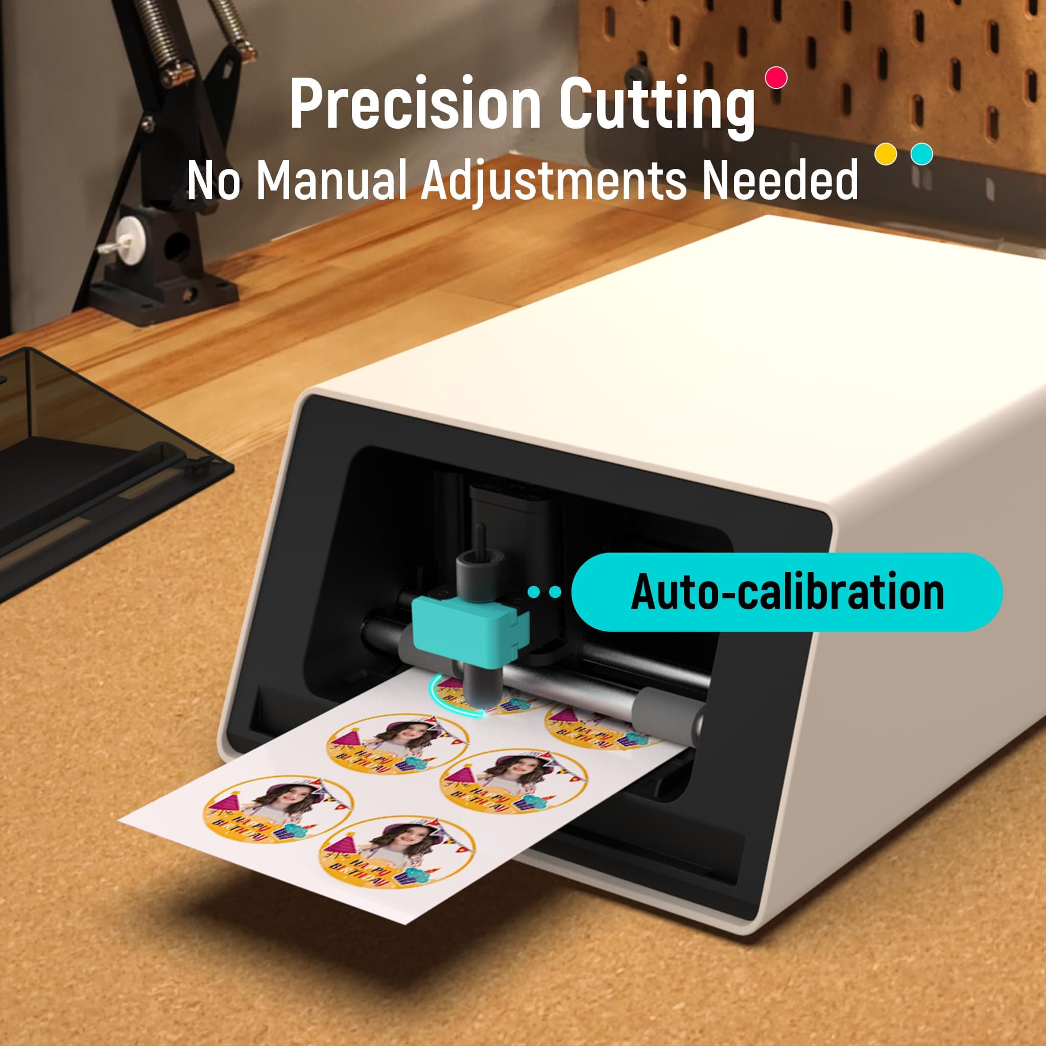 Liene PixCut S1 Color Sticker Printer & Cutting Machine - All-in-One Sticker Maker for DIY Crafts, Custom Labels & Gifts. Thermal Dye-Sublimation Photo Printer, 300 DPI, Precise AI Auto-Cutting, view 4