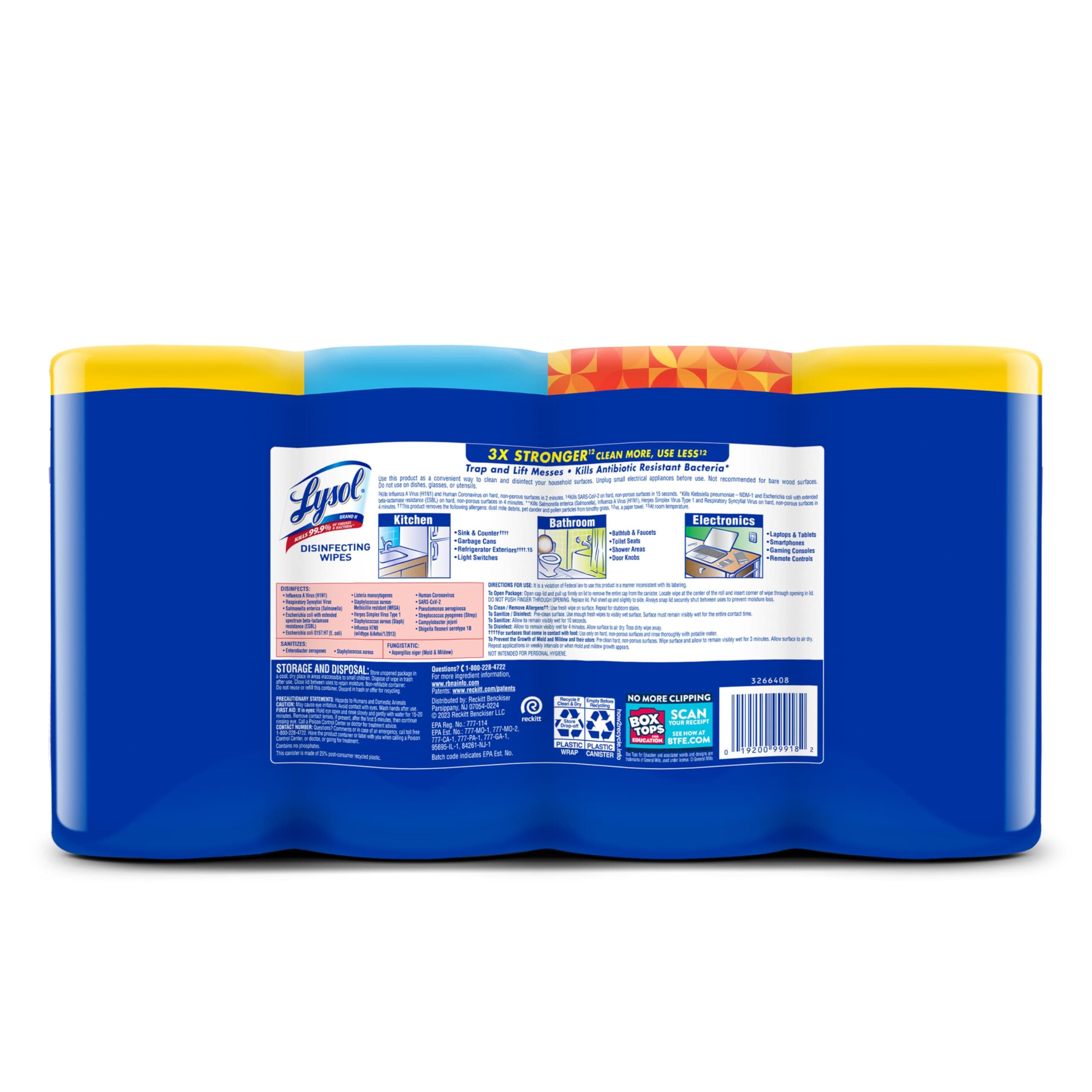 Lysol Disinfecting Wipes, Cleaner, Lemon + Mango + Linen, 80 ct. (4 Pack), view 12