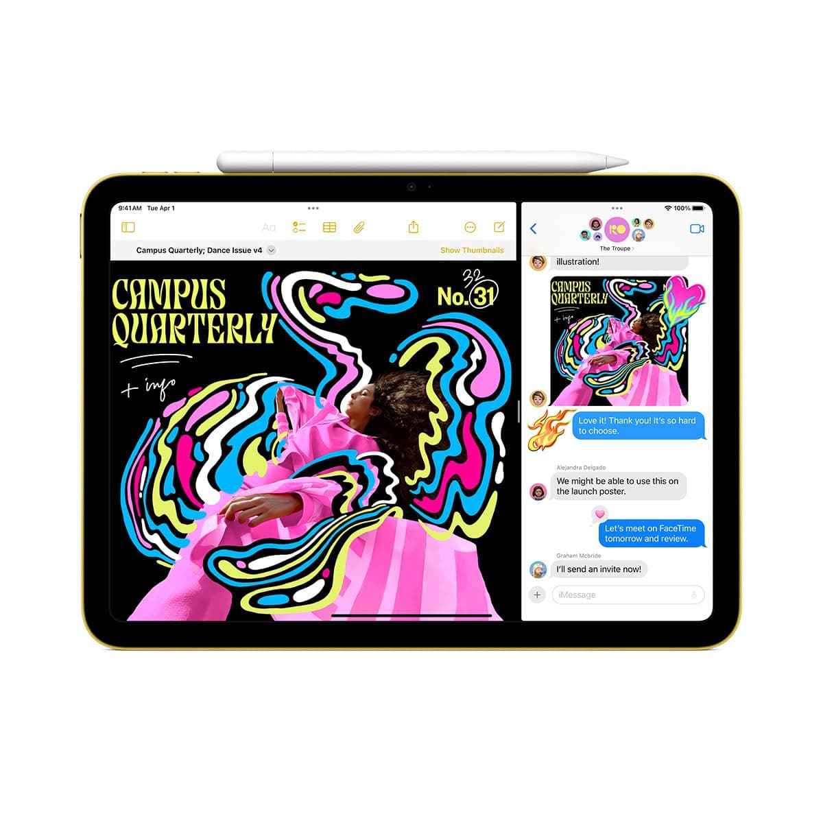 Apple iPad 11-inch: A16 chip, 11-inch Model, Liquid Retina Display, 128GB, Wi-Fi 6, 12MP Front/12MP Back Camera, Touch ID, All-Day Battery Life — Blue, view 3