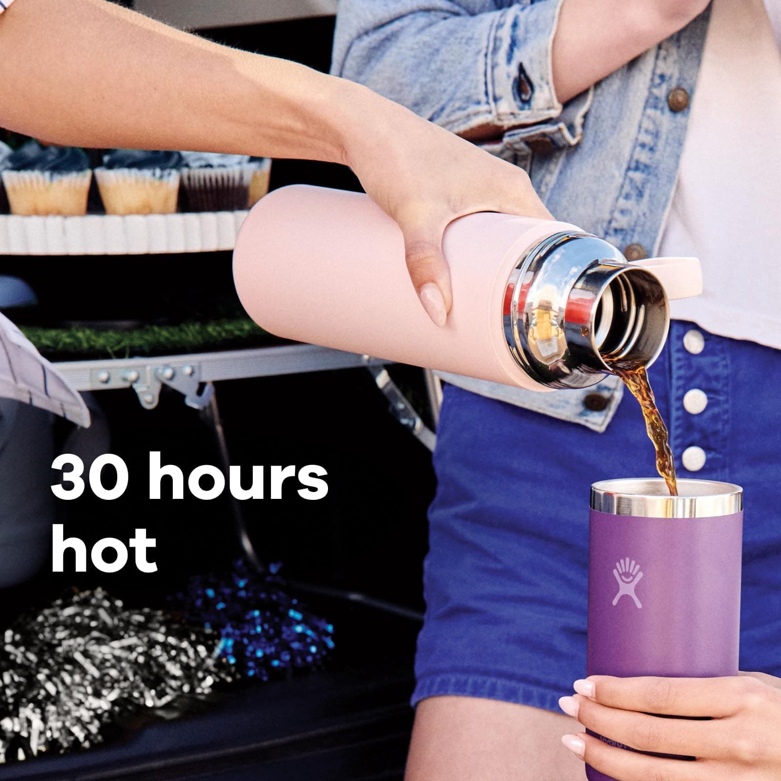 Hydro Flask Hot Flask & Cup – Insulated Stainless Steel, Hot Drink Travel Container for Coffee, Tea, & Soup 28 Oz Palmer Green, view 6