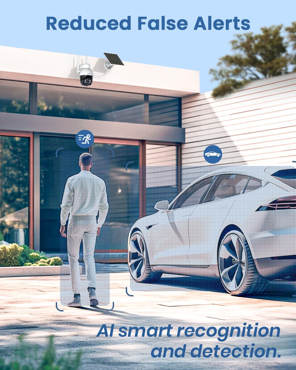 aosu 3K 5MP Solar Security Camera Wireless Outdoor PTZ 360° Smart Tracking, view 6