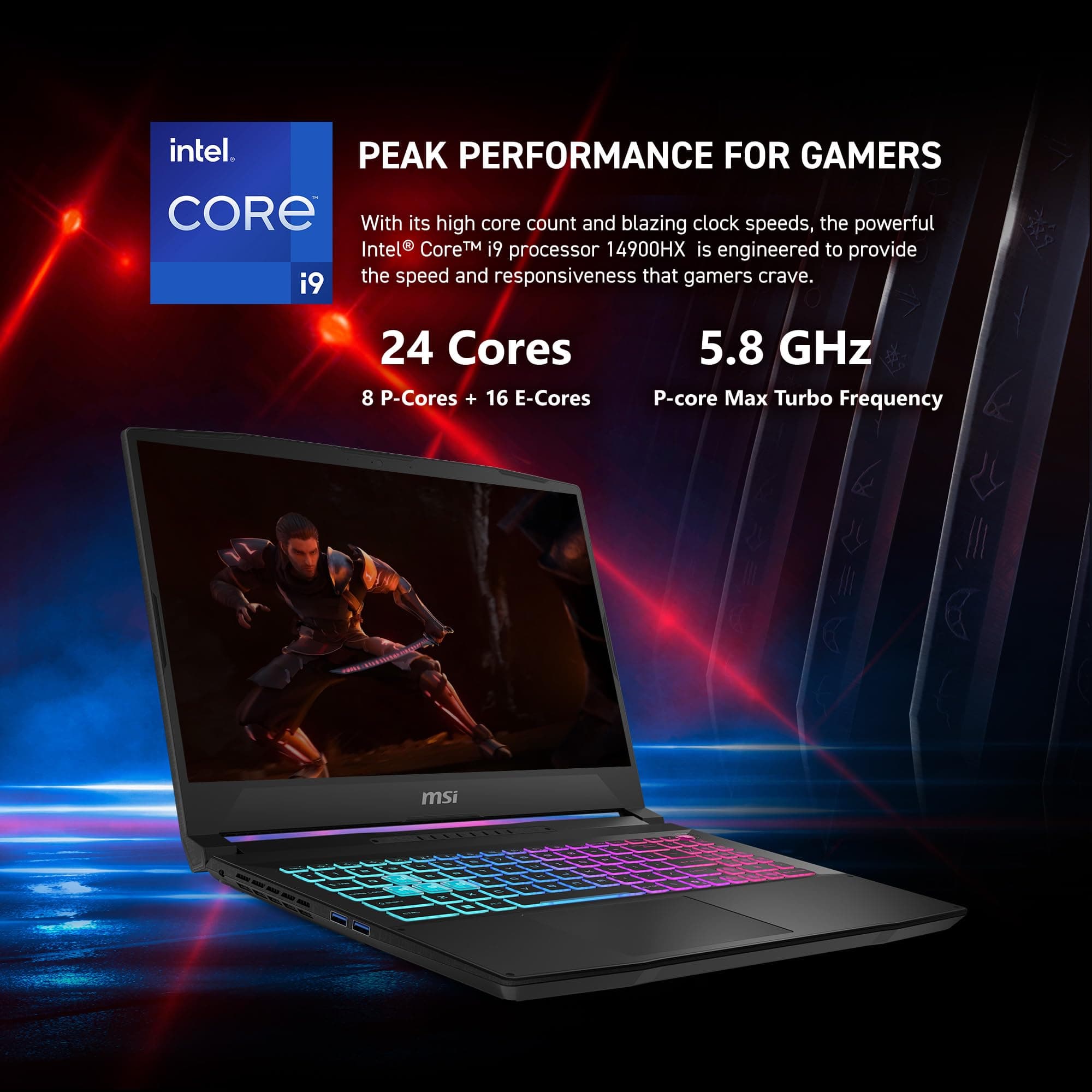 msi Katana 15 HX Gaming Laptop - 15.6" QHD 165Hz Display, Intel Core i7-14650HX, NVIDIA GeForce RTX 5060, 16GB DDR5, 1TB NVMe SSD, Wi-Fi 6E, RGB Keyboard, Windows 11 (B14WFK-810US), view 2