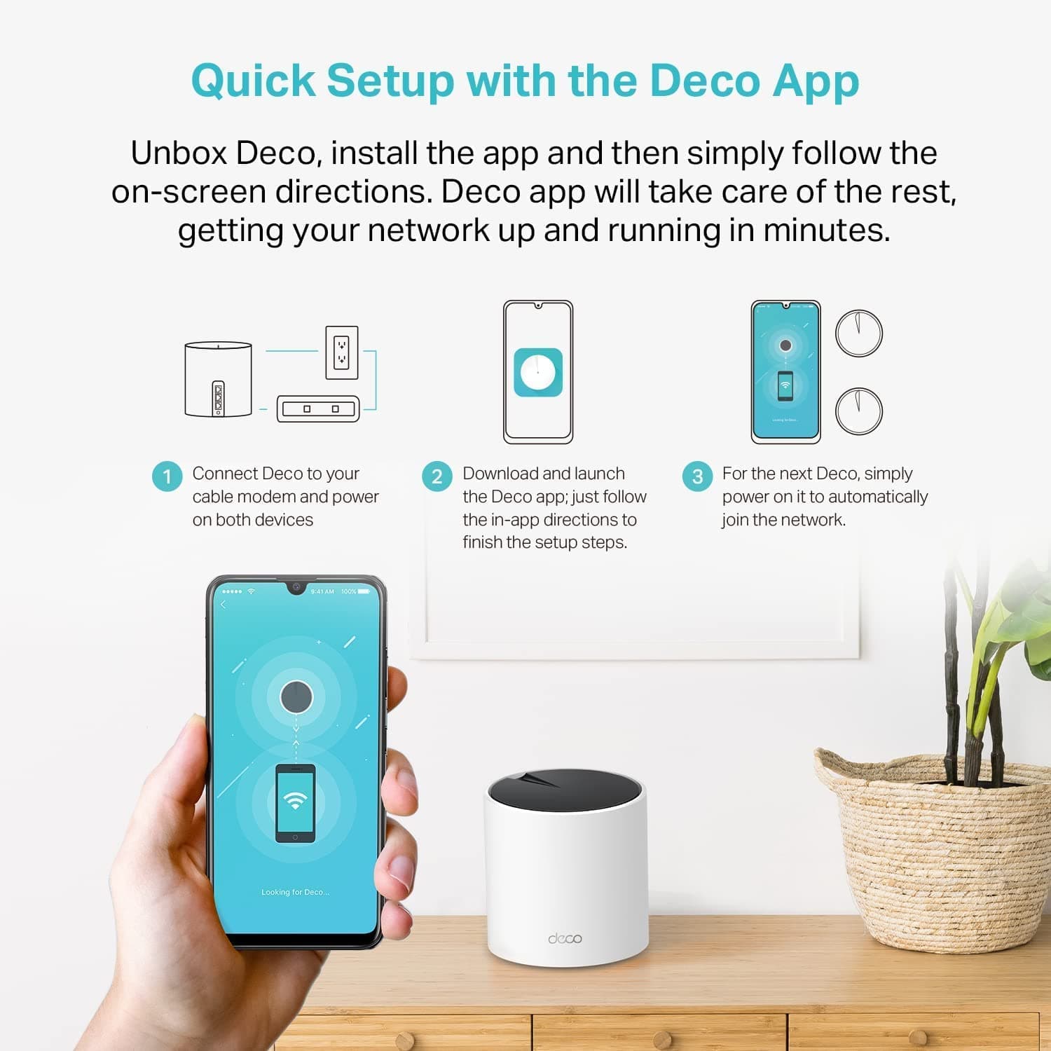 TP-Link Deco X55 AX3000 WiFi 6 Mesh System, Deco X55(3-Pack), view 7