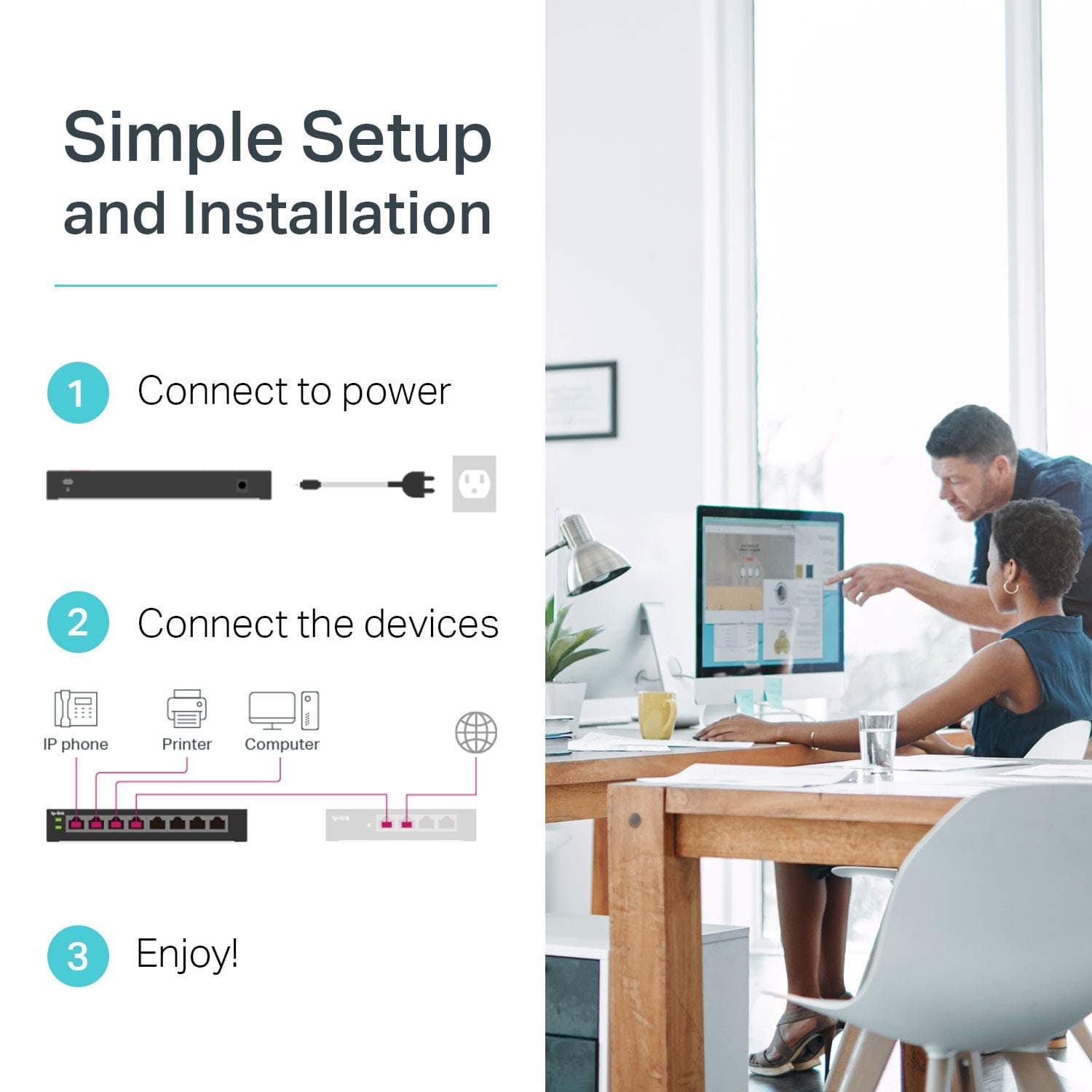 TP-Link 8 Port Gigabit PoE Switch | 8 PoE+ Ports @126W | Plug & Play | Limited Lifetime Protection | Desktop/ Rackmount | Prioritized Power Supply | Sturdy Metal | Shielded Ports (TL-SG1008MP), view 5