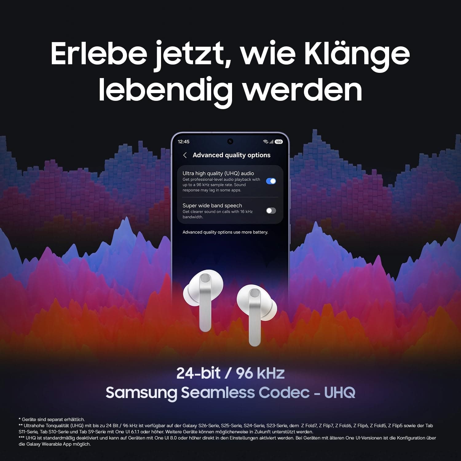 Samsung Galaxy Buds4 Pro, Kabellose Hi-Fi Bluetooth-Kopfhörer, 2-Wege-Lautsprecher, Geräuschunterdrückung per Adaptive Noise Cancelling, In-Ear-Ohrhörer, 360 Audio, AI Agent mit Sprachsteuerung, Black, view 5