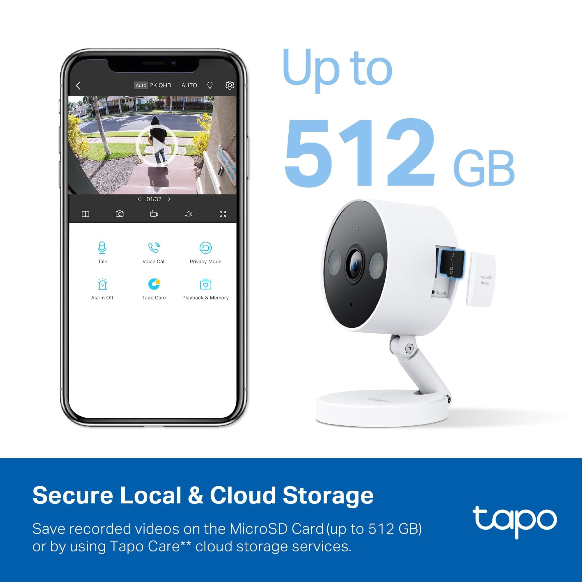 Tapo 2K+ Indoor/Outdoor Wired Security Camera, Baby Monitoring, C120, view 3