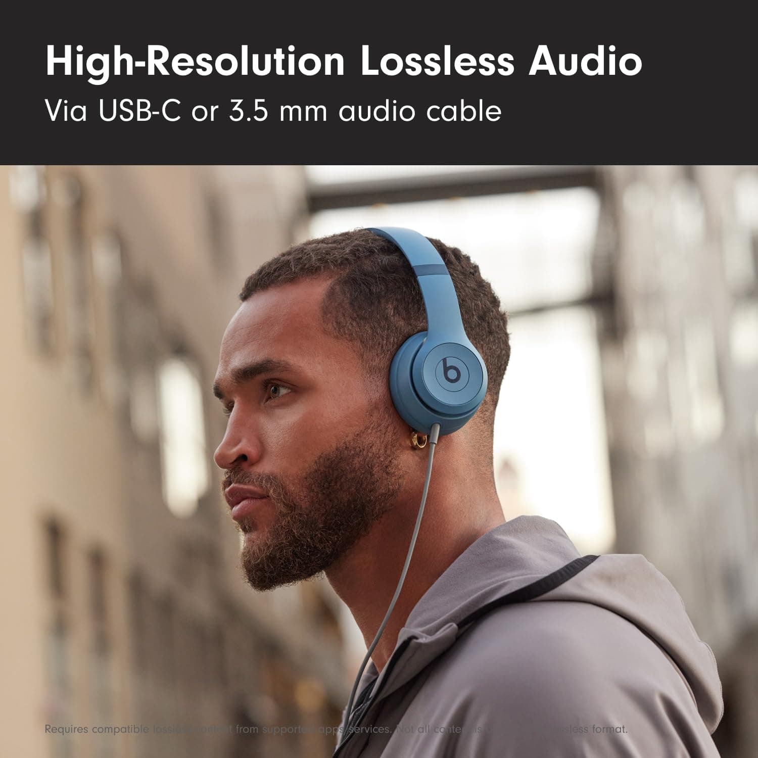 Beats Solo 4 - Wireless On-Ear Bluetooth Headphones, Up to 50-Hour Battery Life, Ultra-Lightweight Comfort, Powerful and Balanced Sound, Apple & Android Compatible - Slate Blue, view 7