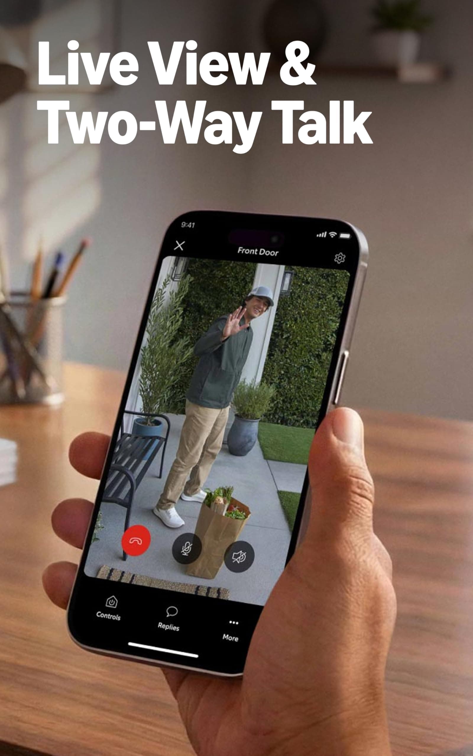 Ring Wired Doorbell 2K (newest model), Retinal 2K with wide-angle video, up to 6x Enhanced Zoom, and Two-Way Talk, Speckled Gray, view 4