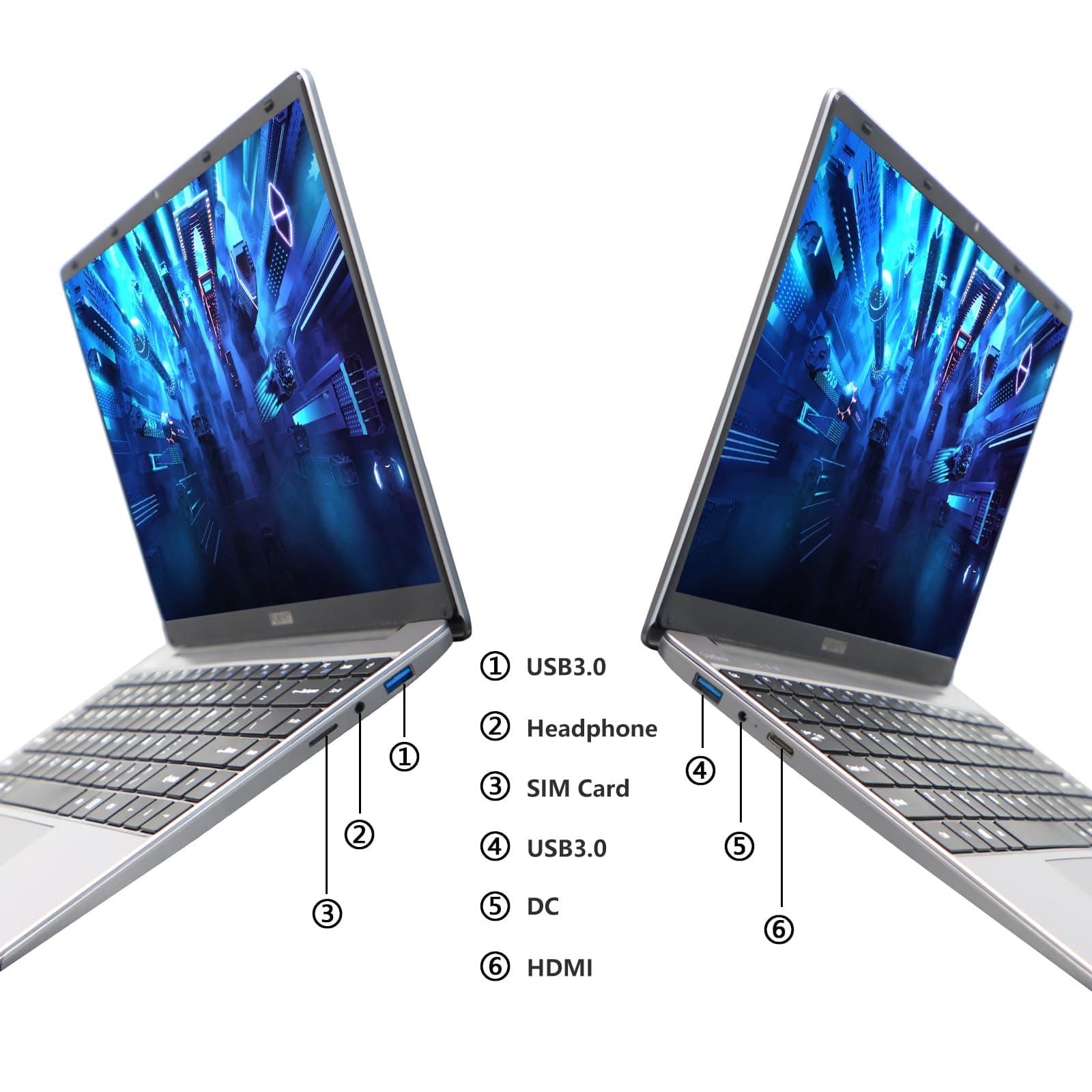 FUNYET Laptop Computer, Gaming Laptops 2026, 14 Inch Lap Top PC Windows 11 Pro, 16GB RAM 512GB SSD, Intel N5095 Processor(up to 2.9 GHz), Office 365, for Business and Students, 2-Year Warranty, view 8