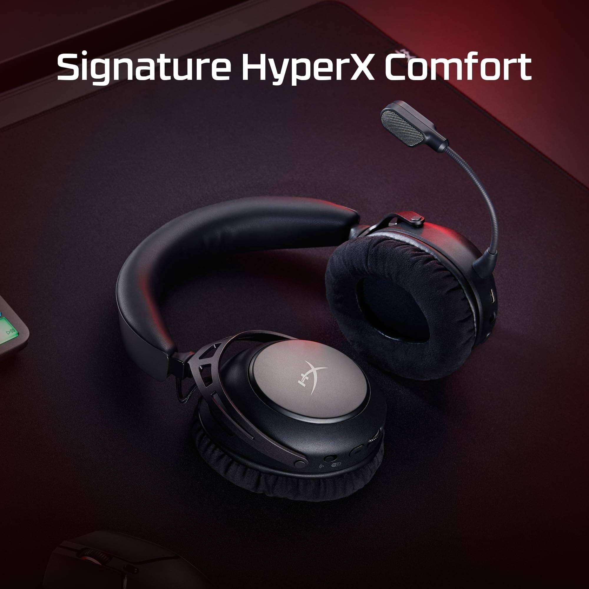 HyperX Cloud Alpha 2 – Wireless Gaming Headset with 53mm Dual-Chamber Drivers and up to 250 Hours Battery Life, RGB Base Station, Simultaneous 2.4GHz & Bluetooth - Black, view 7