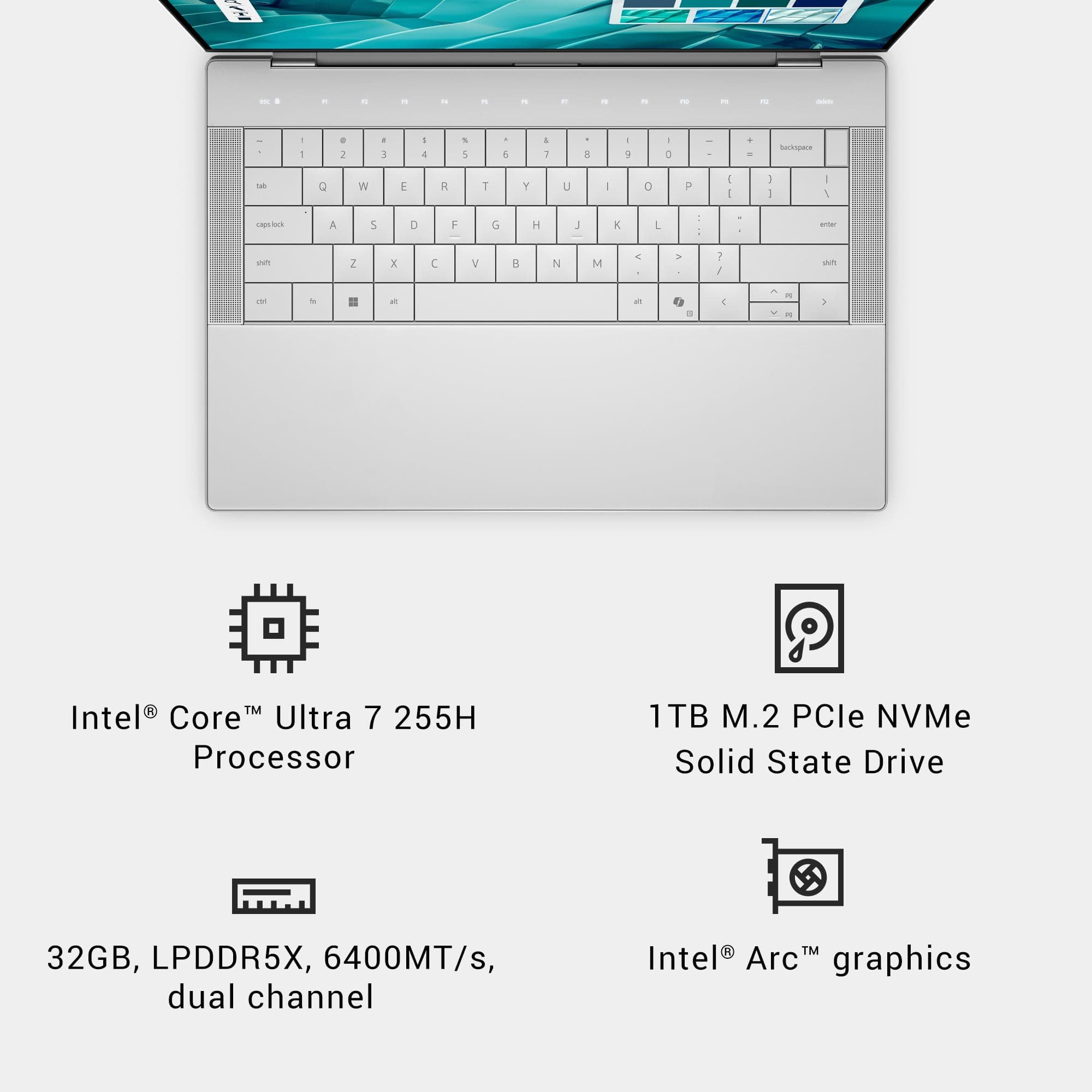 Dell XPS 14 Premium Laptop DA14250-14.5-inch Touch 3.2K OLED 48-120Hz Display, Intel Core Ultra 7 255H, Intel Arc Graphics, 32GB Memory, 1TB SSD, Backlit English Keyboard with Fingerprint Reader, view 9