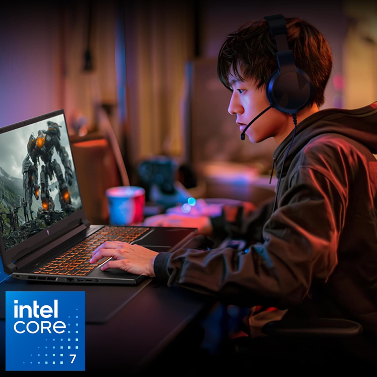Acer Nitro V Gaming Laptop | Intel Core 7 Processor 240H | NVIDIA GeForce RTX 5050 Laptop GPU | 16" WUXGA IPS 180Hz Display | 16GB DDR5 | 1TB Gen 4 SSD | Wi-Fi 6 | Backlit KB | ANV16-72-73EW, view 2