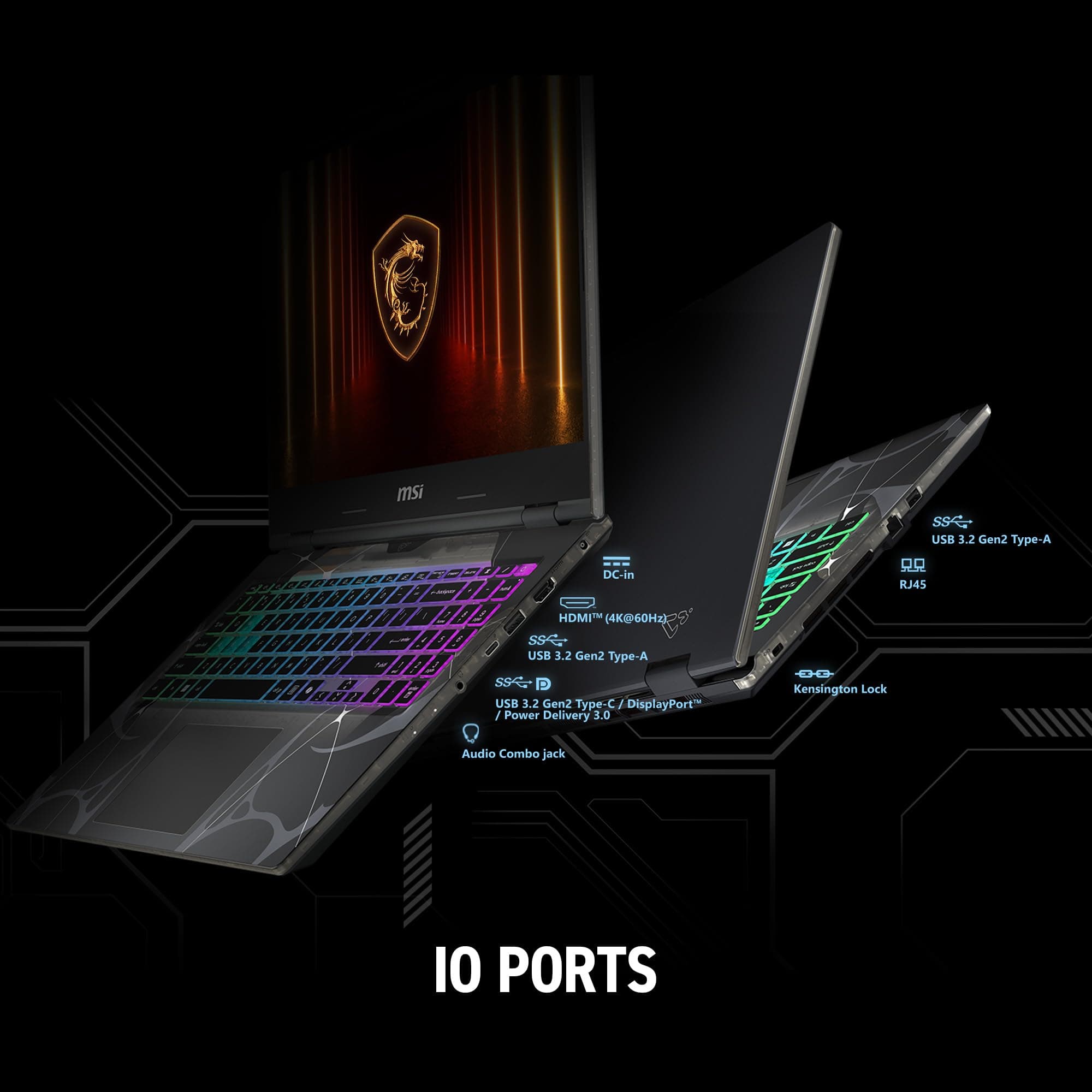 msi Cyborg 17 17.3" FHD 144Hz Gaming Laptop: Intel Core 7-240H, NVIDIA Geforce RTX 5060, 16GB DDR5, 1TB NVMe SSD, Type C, Wi-Fi 6E, Win 11 Home: Translucent Black B2RWFKG-074US, view 5