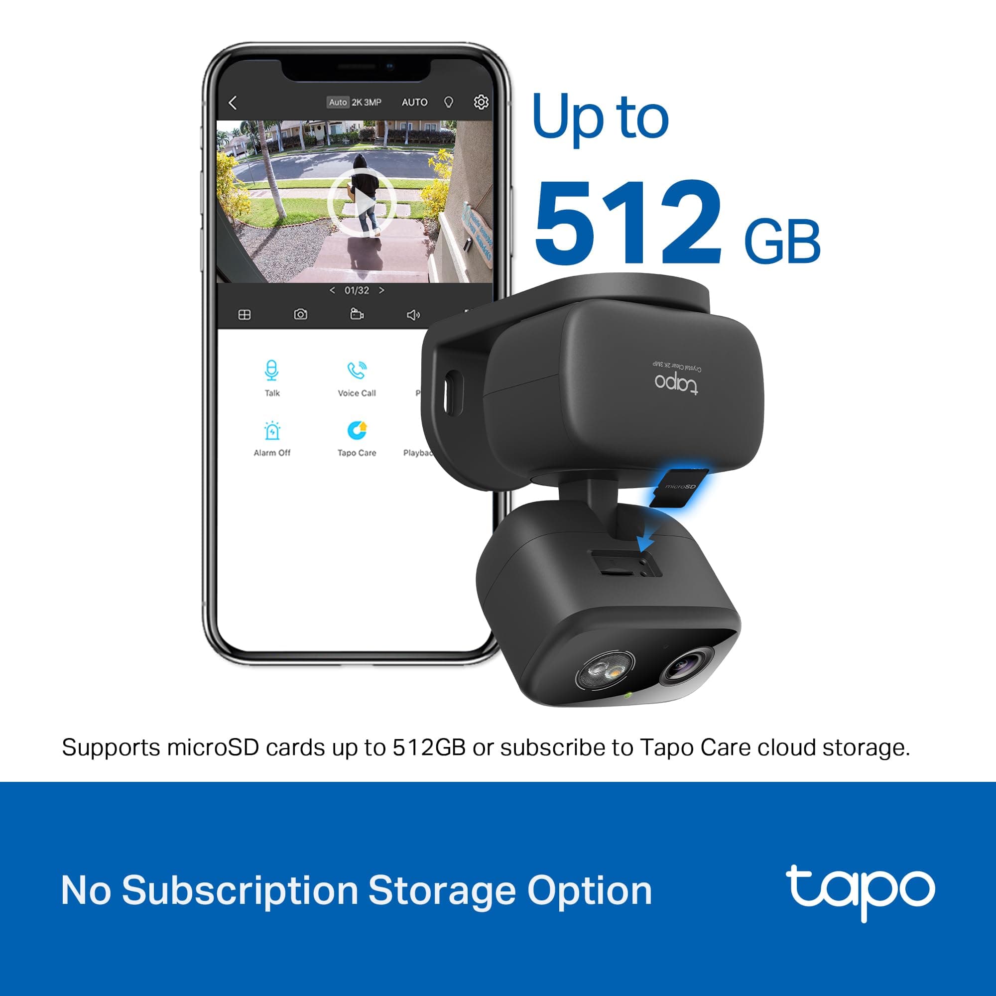 Tapo 2K Indoor/Outdoor Pan/Tilt Wired Security Camera, Baby Monitor, C217, view 8