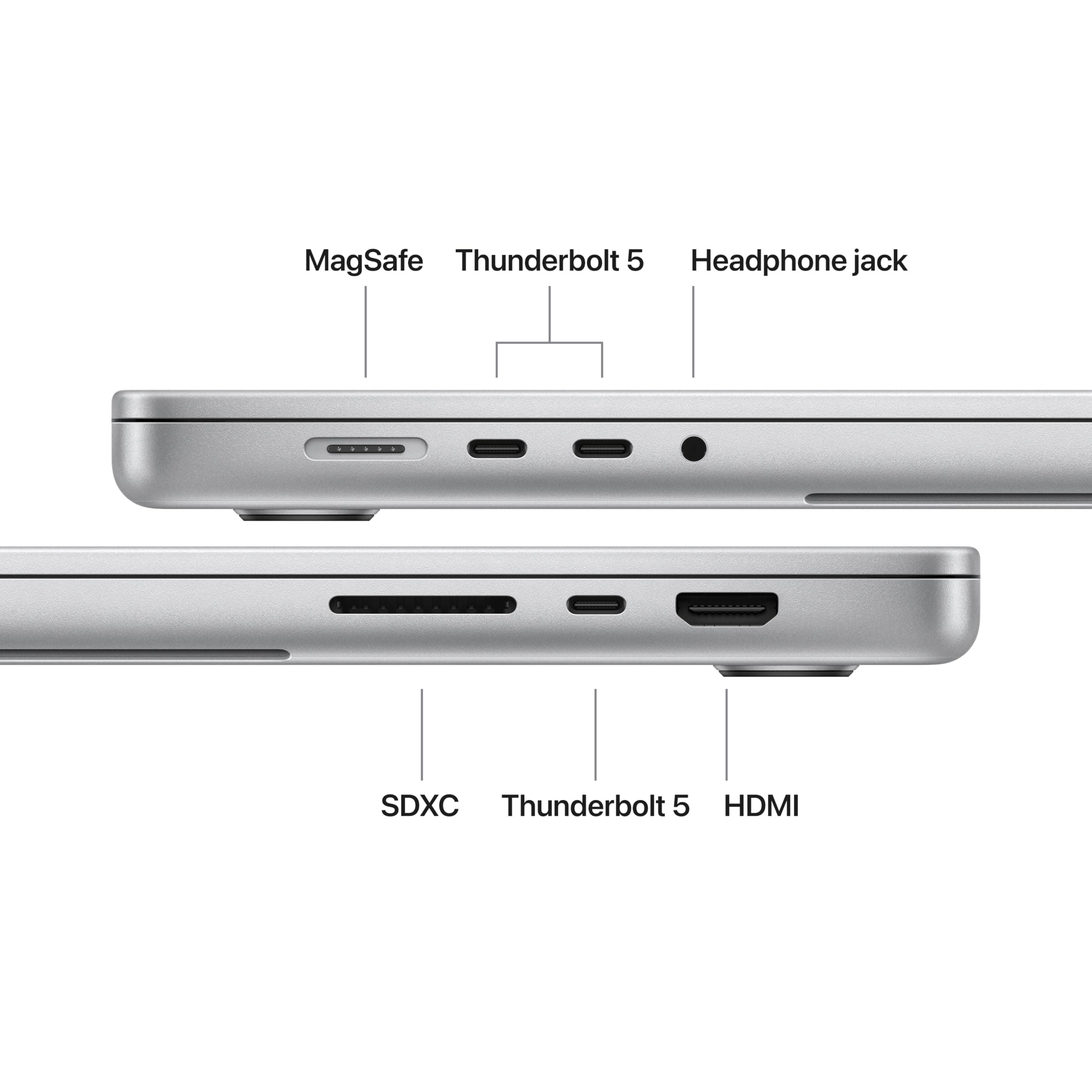 Apple MacBook Pro with M5 Max, 18‑core CPU, 40‑core GPU: 14.2-inch Display, 128GB Memory, 2TB SSD; Silver, view 7