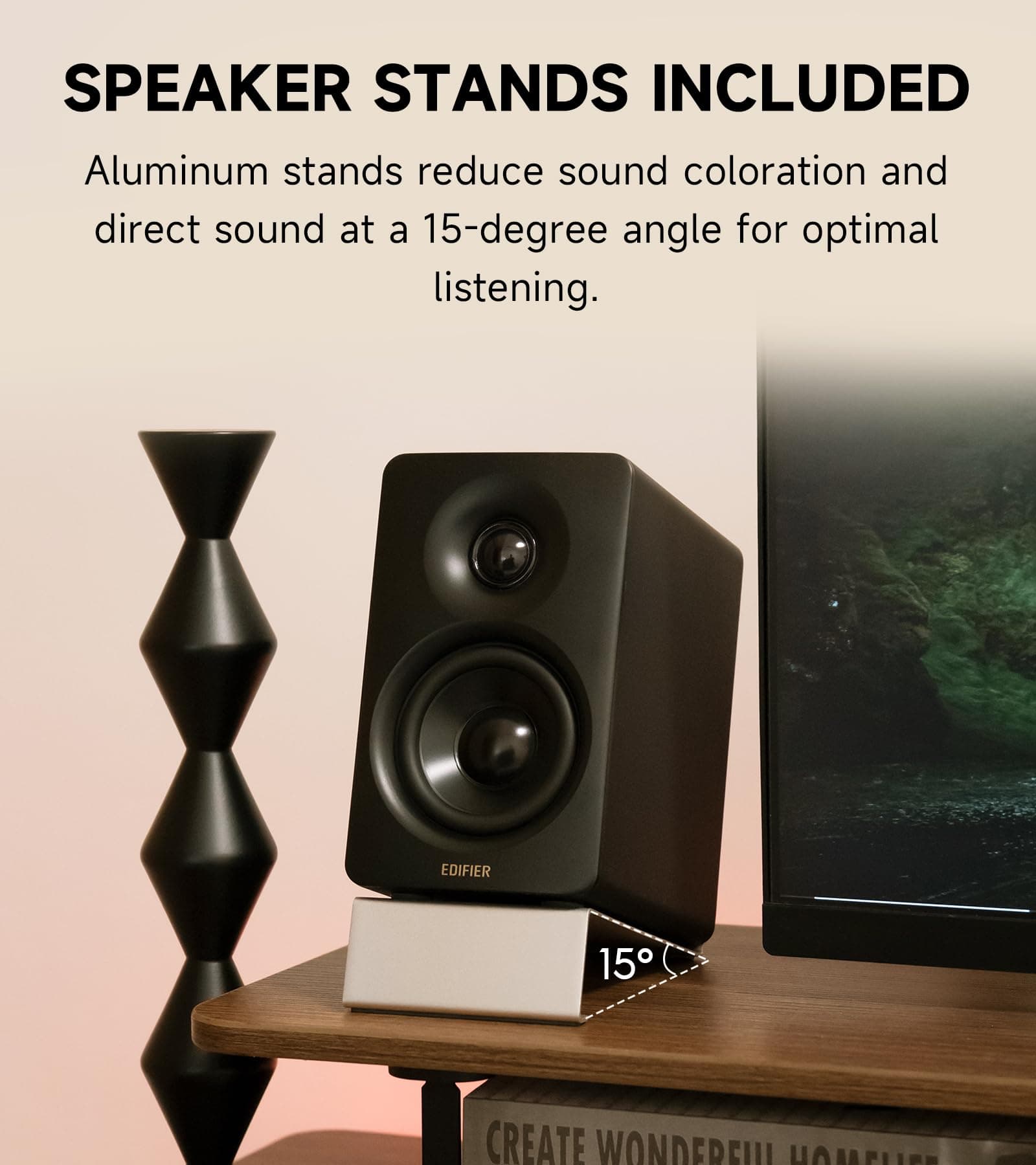 Edifier M60 Multimedia Speaker, 66W RMS Computer Speaker, Black, view 9