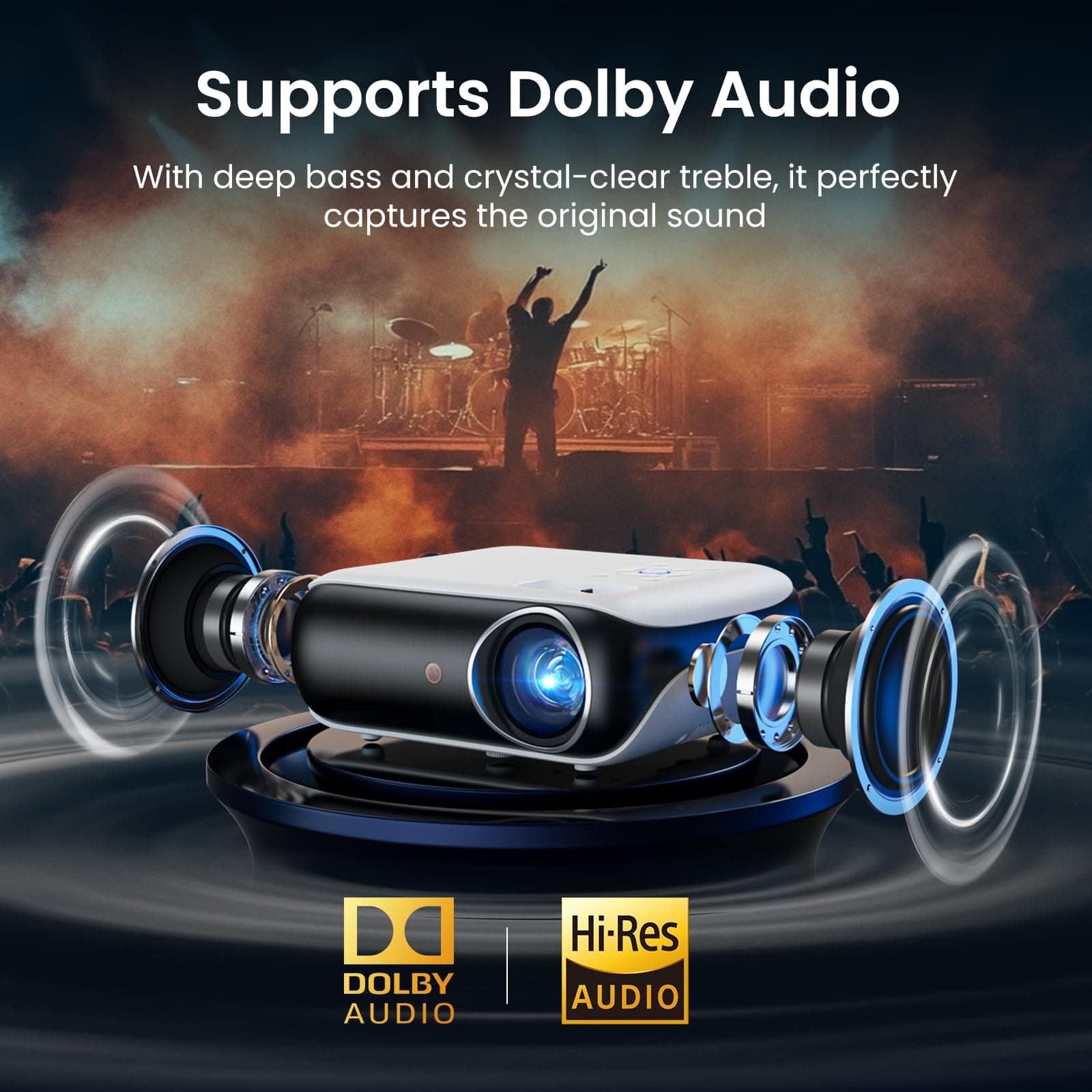 Official Licensed Google TV - HAPPRUN Native 1080P Bluetooth Projector, view 5