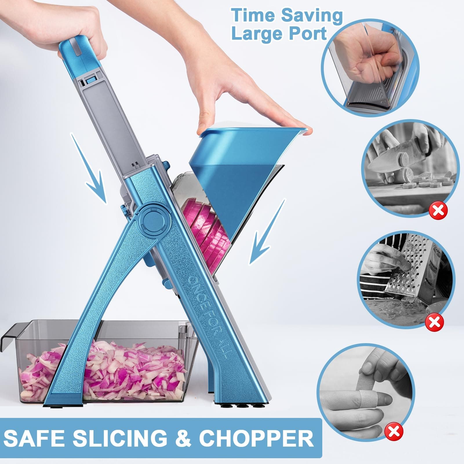 SupMaKin Safe Mandoline Slicer Plus for Kitchen Adjustable Potato Slicer, view 3