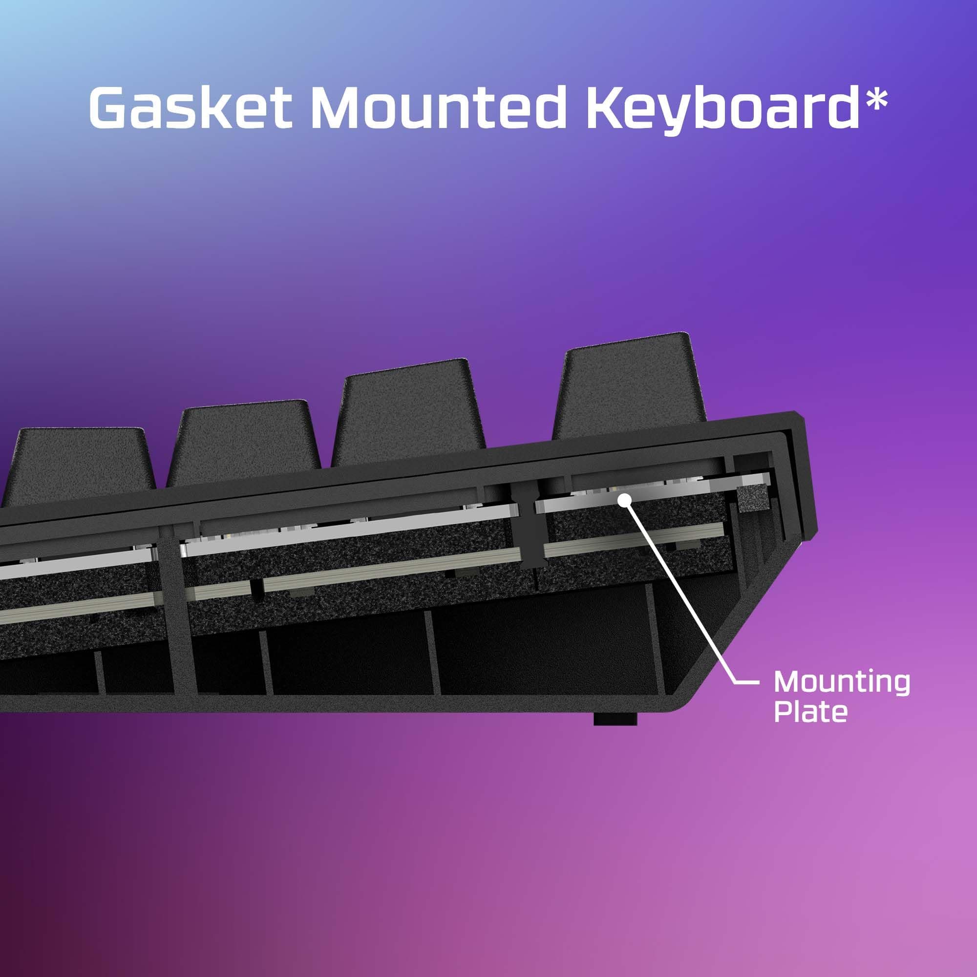 HyperX Alloy Rise – Hot-Swappable Mechanical Gaming Keyboard, PC, Ambient Light Sensor, Gasket Mounted, HyperX Linear Switches, view 6