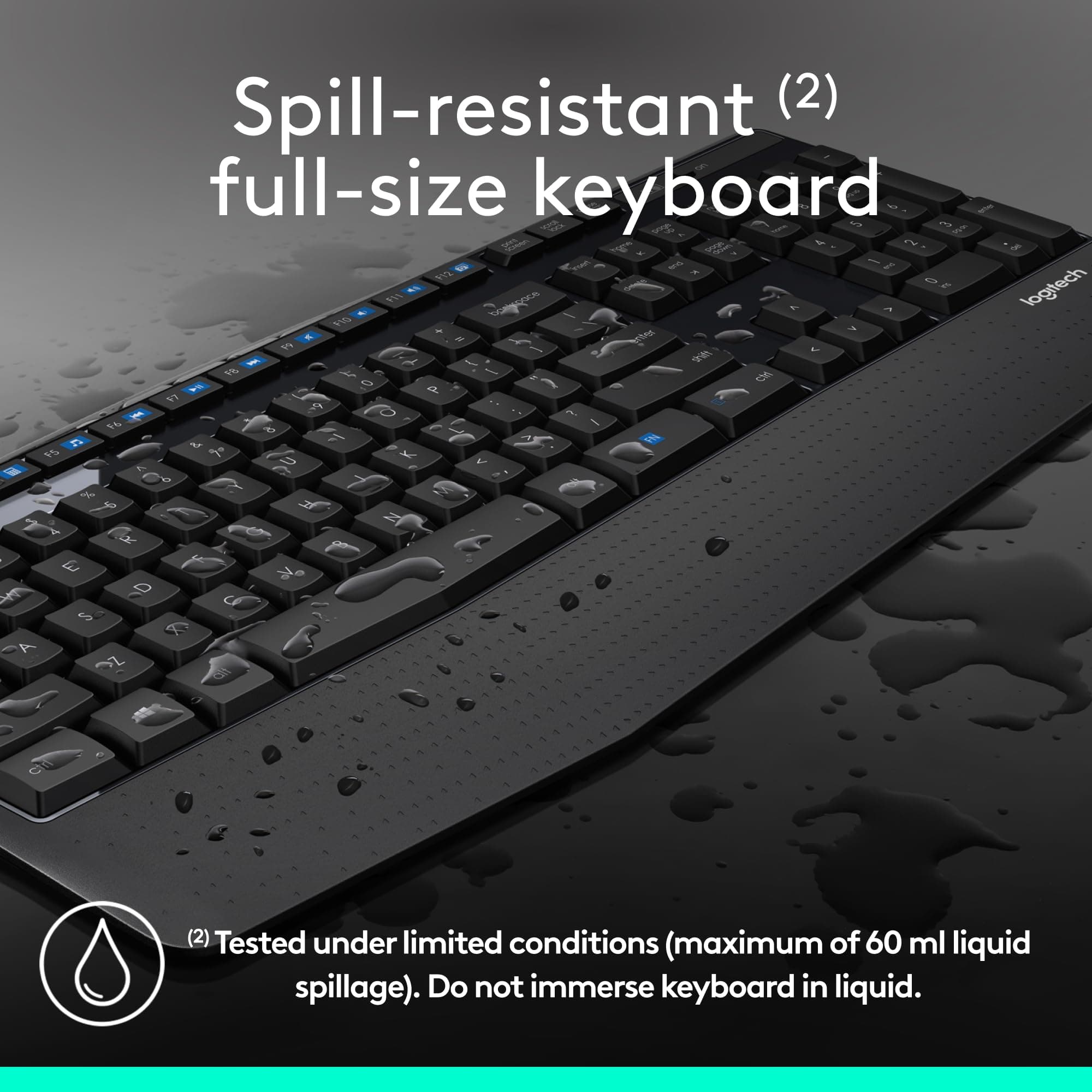 Logitech MK345 Full Size Wireless Keyboard and Mouse Combo - Black, view 4
