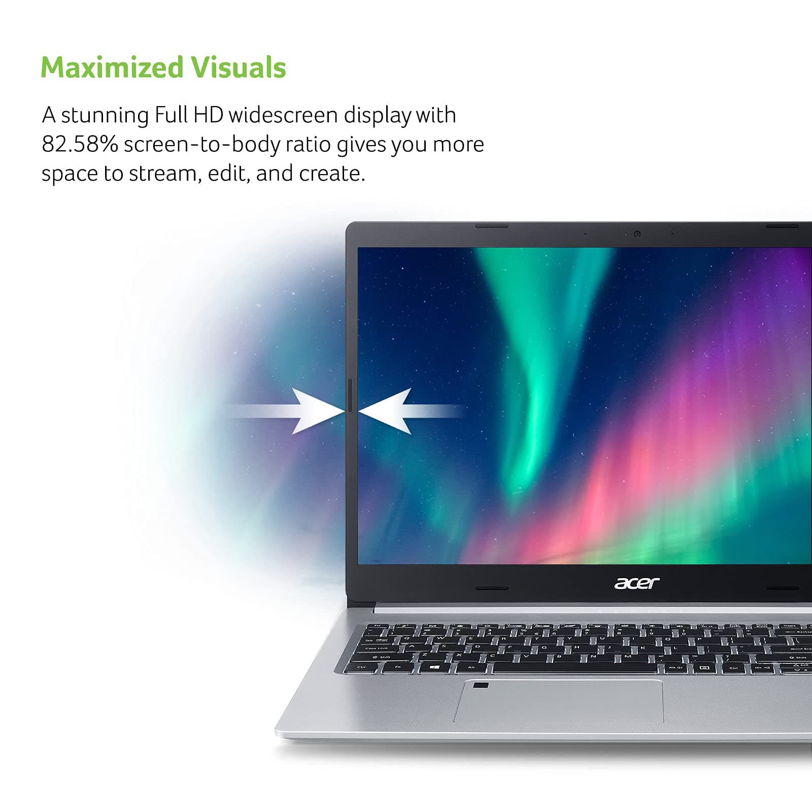 Acer Aspire 5 A515-46-R3UB | 15.6" Full HD IPS Display | AMD Ryzen 3 3350U Quad-Core Mobile Processor | 4GB DDR4 | 128GB NVMe SSD | WiFi 6 | Backlit KB | FPR | Amazon Alexa | Windows 11 Home in S mode, view 4