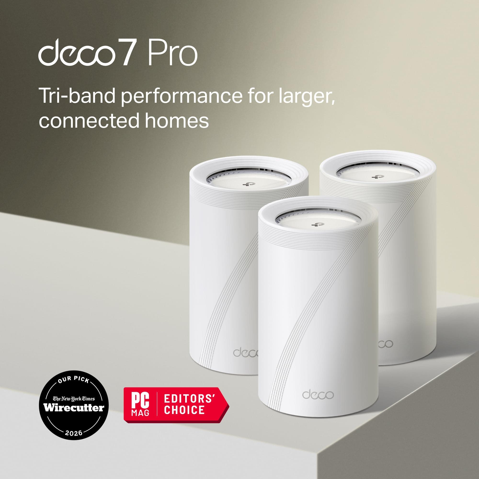 Deco 7 Pro Tri-Band WiFi 7 BE10000 Whole Home Mesh System 6-Stream 10 Gbps, view 2