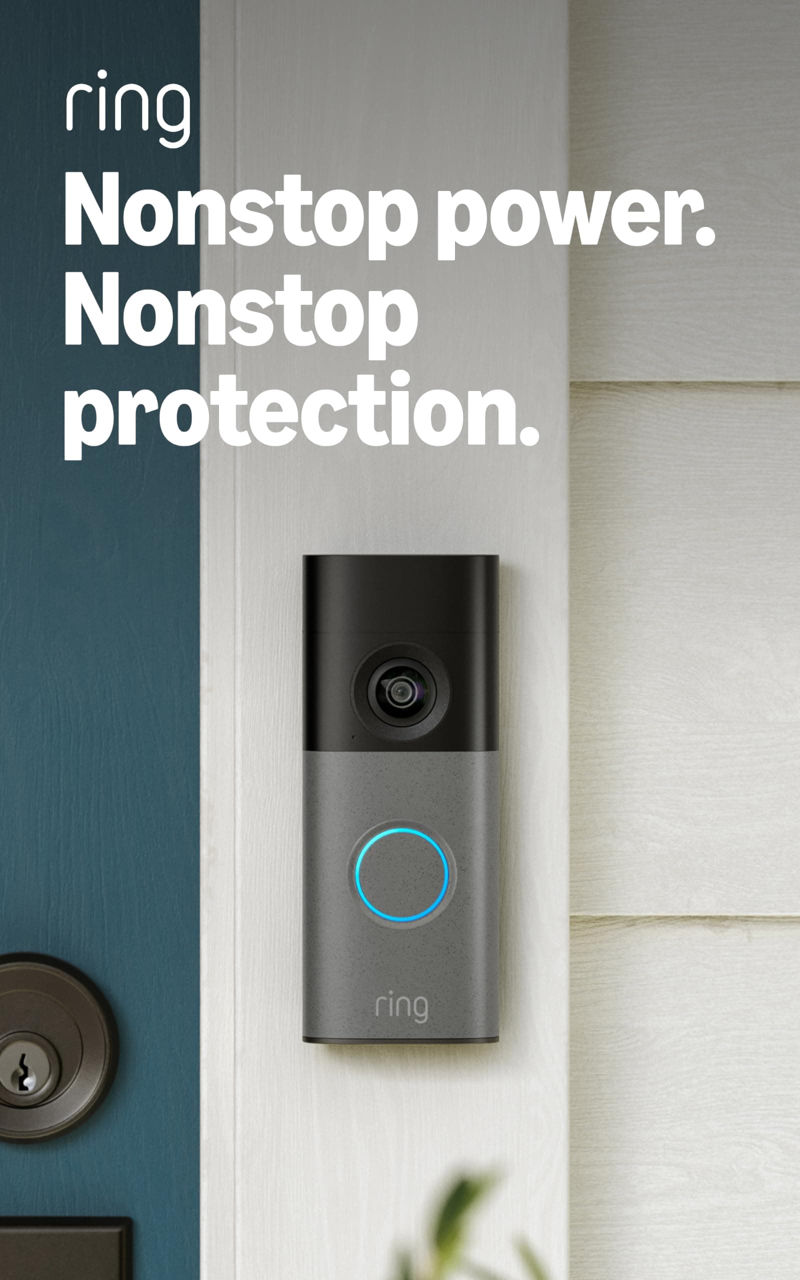 Ring Wired Doorbell 2K (newest model), Retinal 2K with wide-angle video, up to 6x Enhanced Zoom, and Two-Way Talk, Speckled Gray, view 2