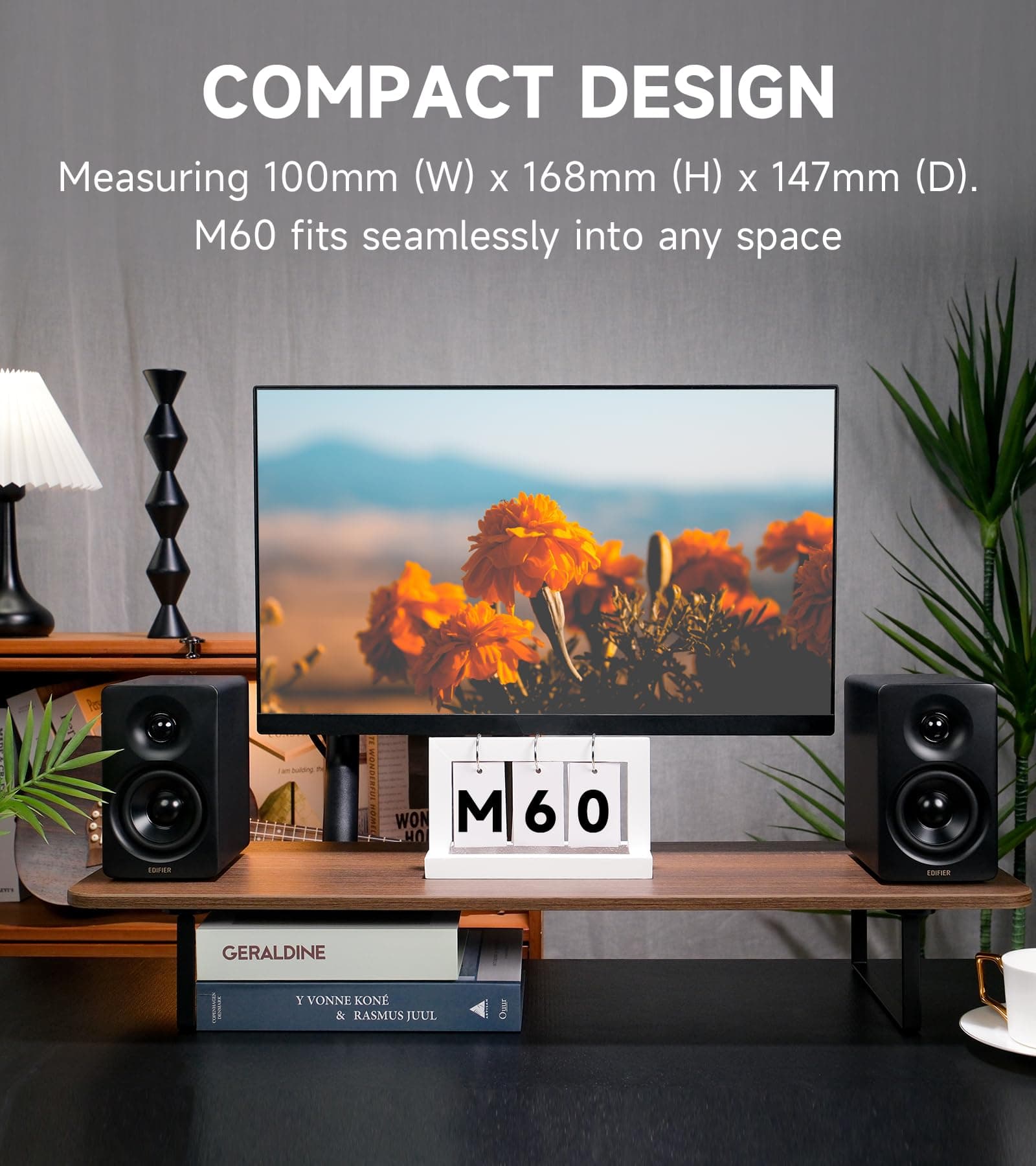 Edifier M60 Multimedia Speaker, 66W RMS Computer Speaker, Black, view 3