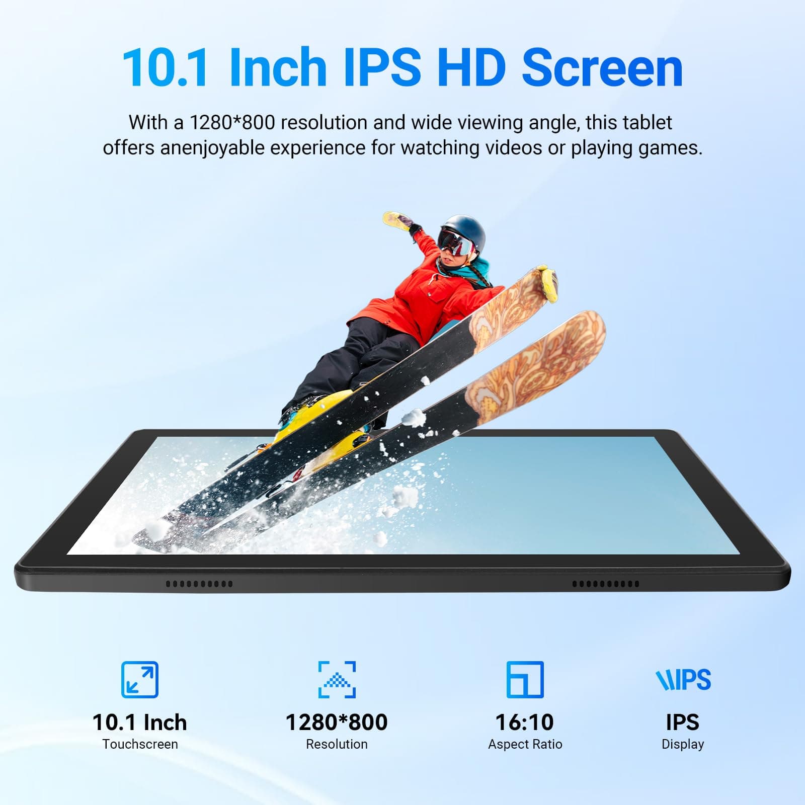 Jeazans Tablet, 10.1" Android 16 Tablet, 24GB RAM 64GB ROM 1TB Expand, 6000mAh Battery, Dual 5MP+8MP Camera, 1280x800 IPS HD Touchscreen, Widevine L1, Wi-Fi 6 BT 5.4 GMS Certified, Face Unlock, view 6