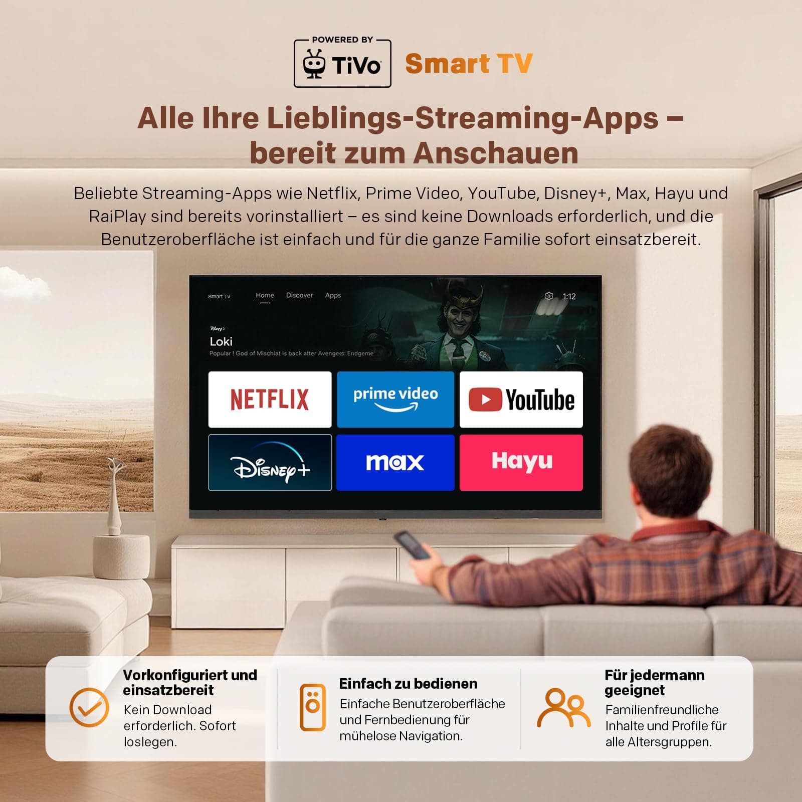 coocaa 40 Zoll Fernseher, 100cm, QLED FHD Smart TV, Superior QLED Tech, HDR10, HLG, 1.5GB RAM für flüssiges Streaming, Dolby Audio, Triple Tuner DVB-T/-T2/-C/-S/-S2 CI+,Bluetooth 5.1, 40CTQH38Z, 2026, view 9