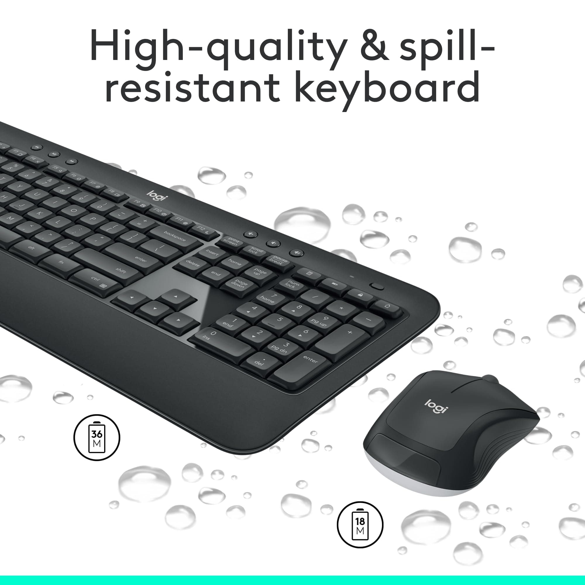 Logitech MK540 Full Size Advanced Wireless Keyboard and Mouse Combo, view 4