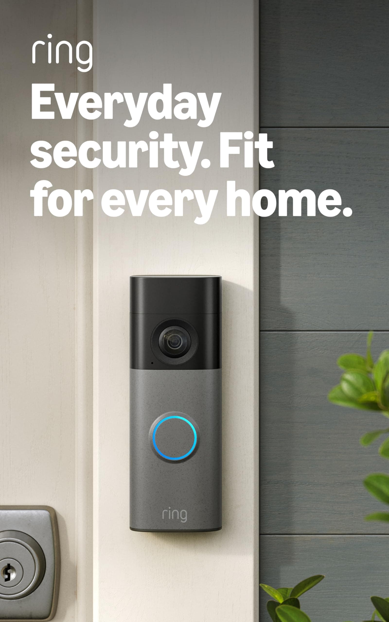 Ring Battery Doorbell 2K (newest model) Retinal 2K with wide-angle video, up to 6x Enhanced Zoom, Two-Way Talk, and Built-In Battery, Speckled Gray, view 2