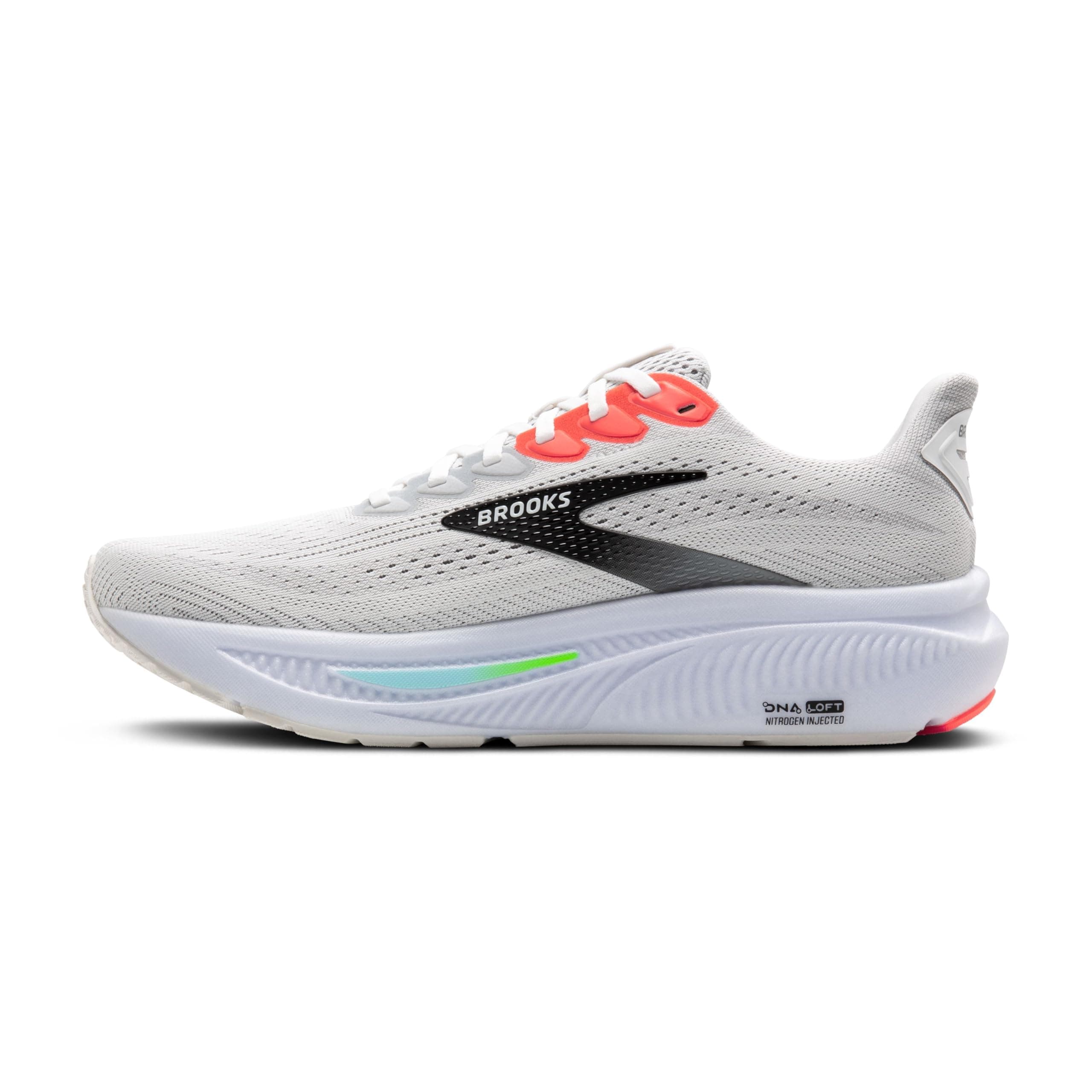 Brooks Men’s Ghost 17 Neutral Running Shoe - White/Pink Clay/Gecko - 10.5 Medium, view 6