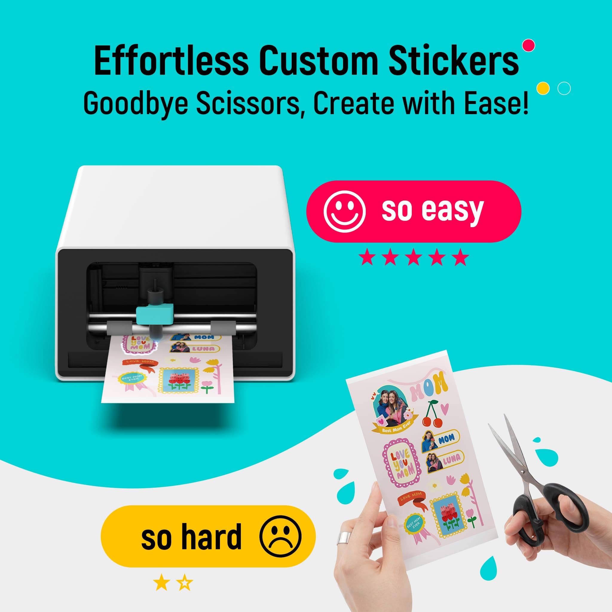 Liene PixCut S1 Color Sticker Printer & Cutting Machine - All-in-One Sticker Maker for DIY Crafts, Custom Labels & Gifts. Thermal Dye-Sublimation Photo Printer, 300 DPI, Precise AI Auto-Cutting, view 10