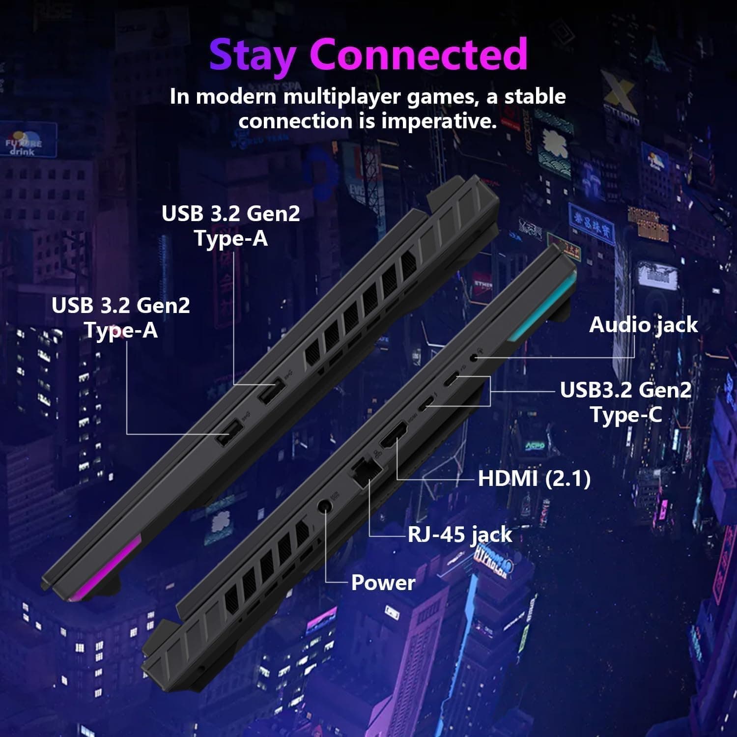 ASUS Latest 2026 ROG Strix G16 Gaming Laptop, 16" FHD 165Hz Display, 16-Core AMD Ryzen 9 8940HX, RTX 5070 Ti, 16GB RAM, 1TB SSD, Eclipse Grey, view 12
