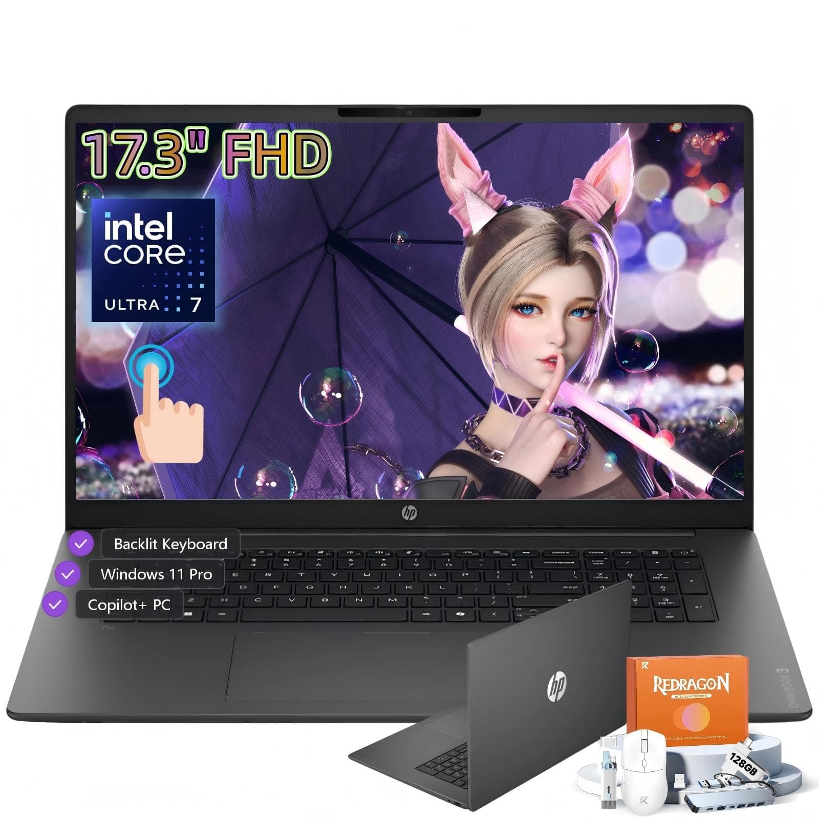 HP 17 Touchscreen Laptop Business 2026, Intel Core Ultra 7 355, 16GB DDR5
