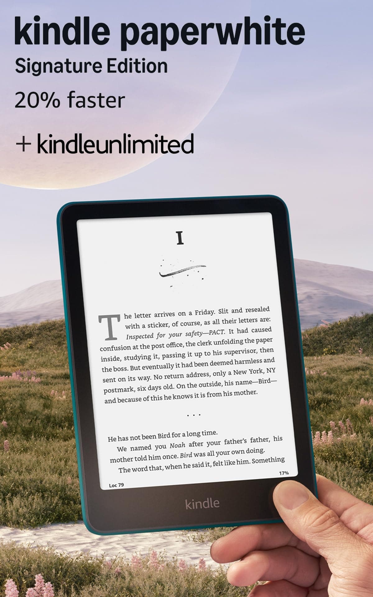 Amazon Kindle Paperwhite Signature Edition 32GB (newest model) – 20% faster with auto-adjusting front light, wireless charging, and weeks of battery life – Metallic Jade + 3 Months Free Kindle Unlimited (with auto-renewal), view 2