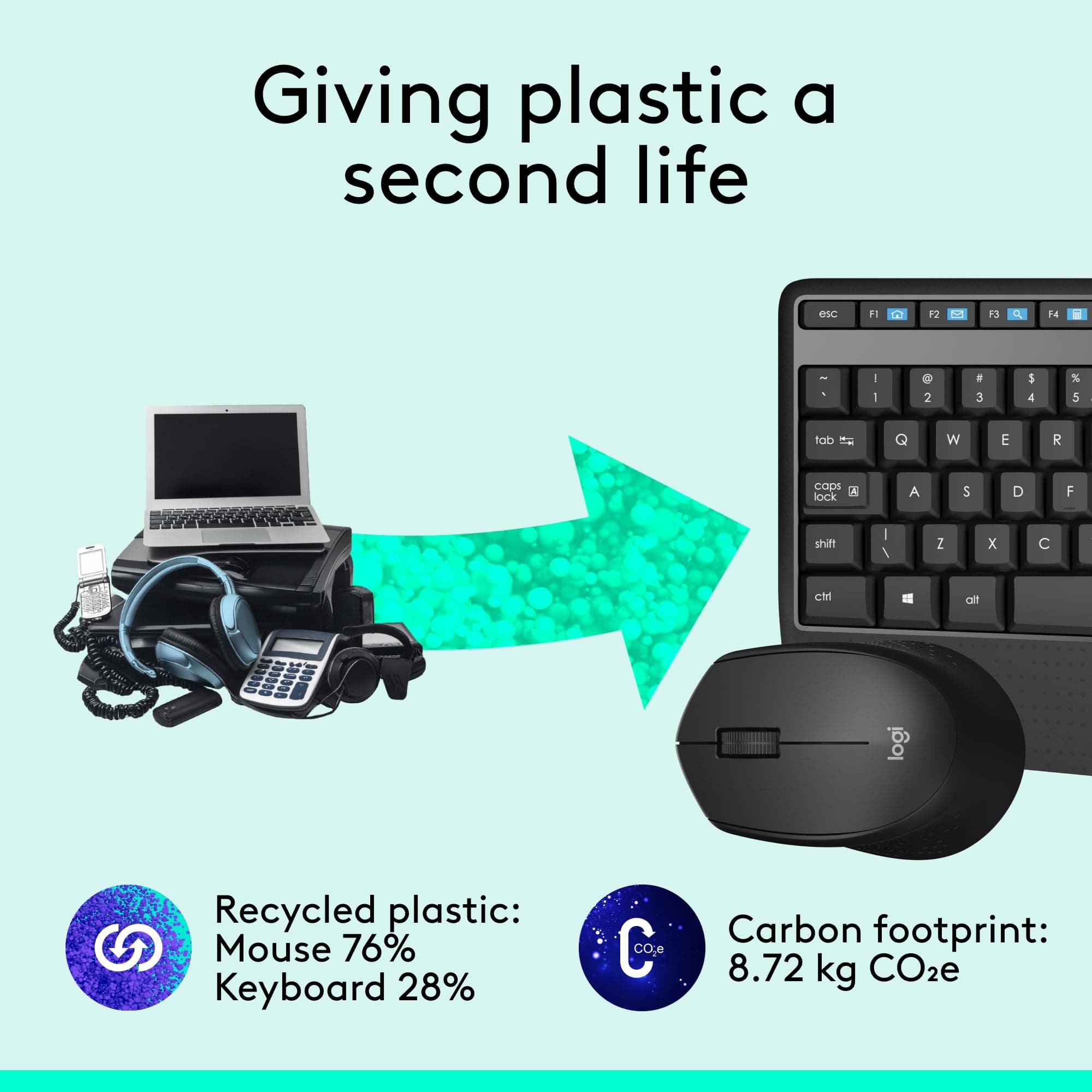 Logitech MK345 Full Size Wireless Keyboard and Mouse Combo - Black, view 5