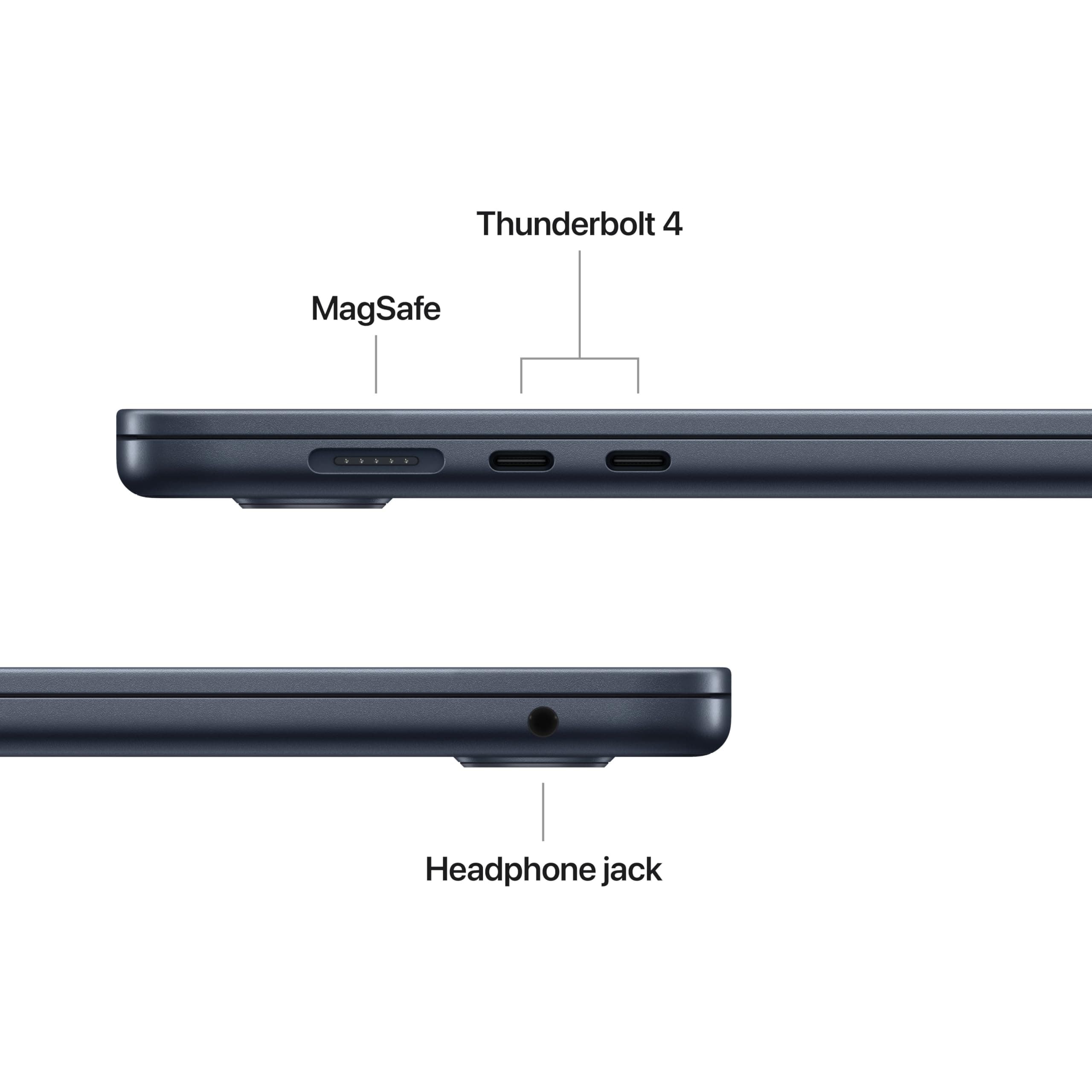 Apple 2026 MacBook Air 15-inch Laptop with M5 chip: Built for AI, 15.3-inch Liquid Retina Display, 16GB Unified Memory, 512GB SSD, 12MP Center Stage Camera, Touch ID, Wi-Fi 7; Midnight, view 6