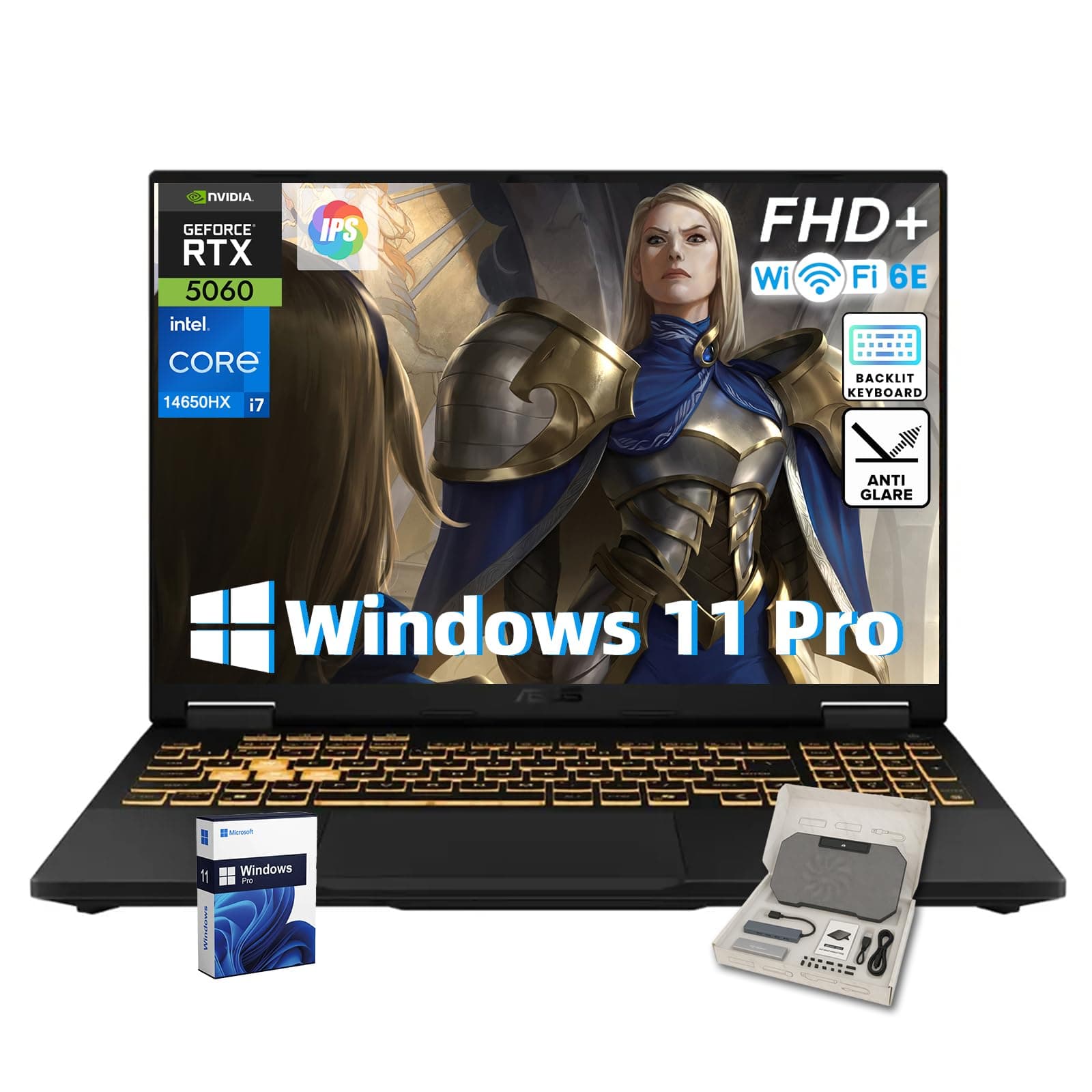 ASUS TUF F16 Gaming Laptop • Dedicated GeForce RTX 5060 • 16’’ FHD+ IPS Anti-Glare Display • Intel i7 14650HX(16-Core) • Backlit KB • Facial Recognition • Win 11 Pro • Accessories • 32GB DDR5+1TB SSD