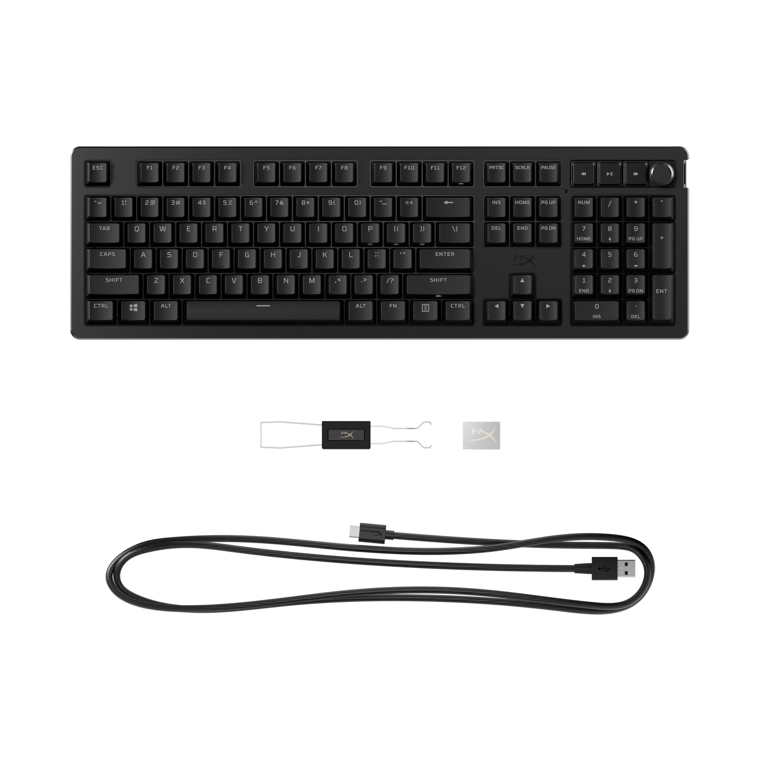 HyperX Alloy Rise – Hot-Swappable Mechanical Gaming Keyboard, PC, Ambient Light Sensor, Gasket Mounted, HyperX Linear Switches, view 3