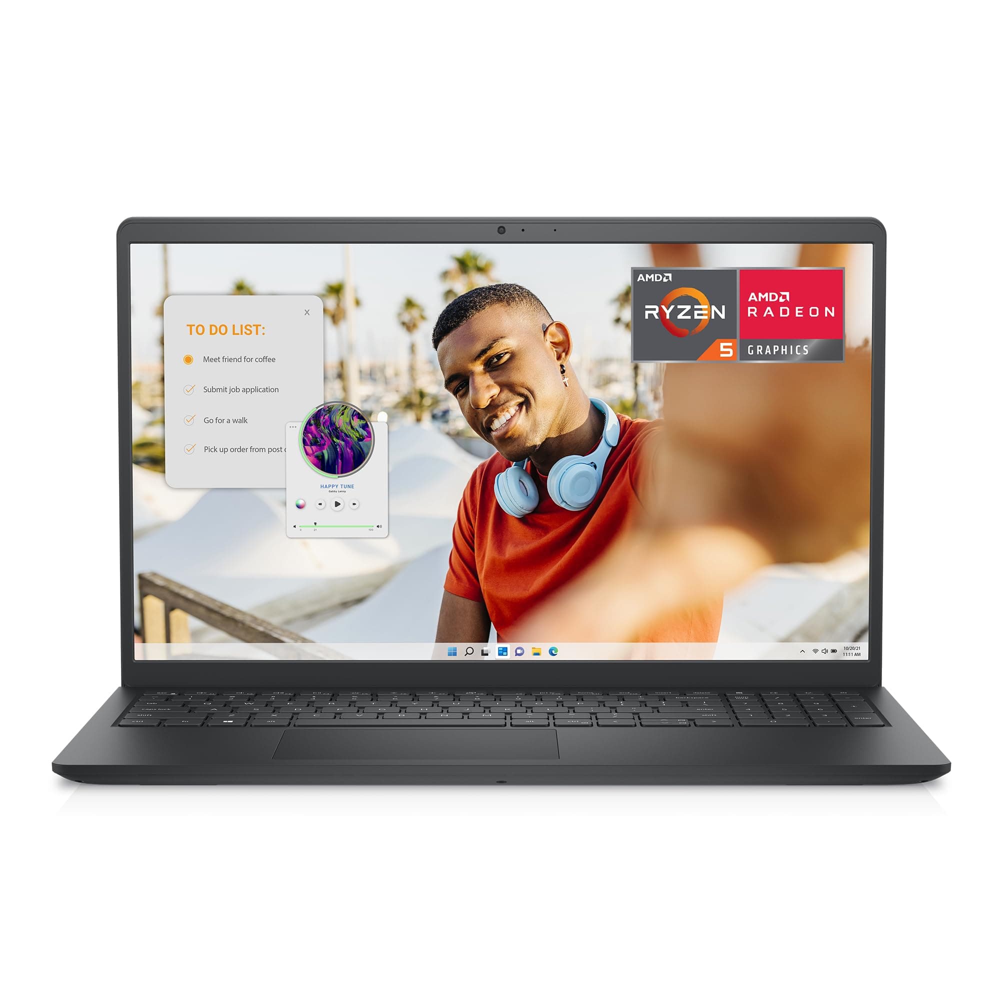 Dell Inspiron 15 3535 Laptop - 15.6-inch FHD (1920 x 1080) Display, AMD Ryzen 5 7520U Processor, 8GB DDR4 RAM, 512GB SSD, AMD Radeon Graphics, Windows 11 Home, 6-Months Migrate - Carbon Black