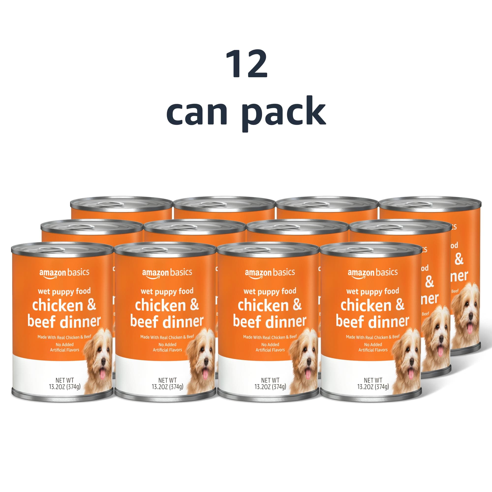 Amazon Basics Puppy Chopped Ground Dinner Canned Dog Food, with Chicken & Beef, 13.2oz (Pack of 12), view 2